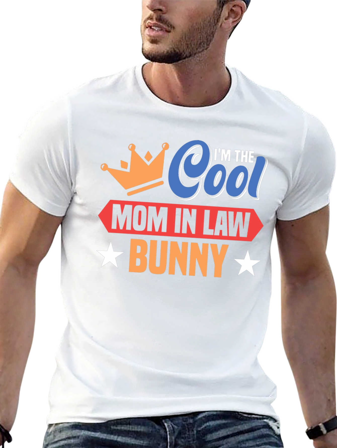 Cool Mom In Law Bunny Black T-Shirt
