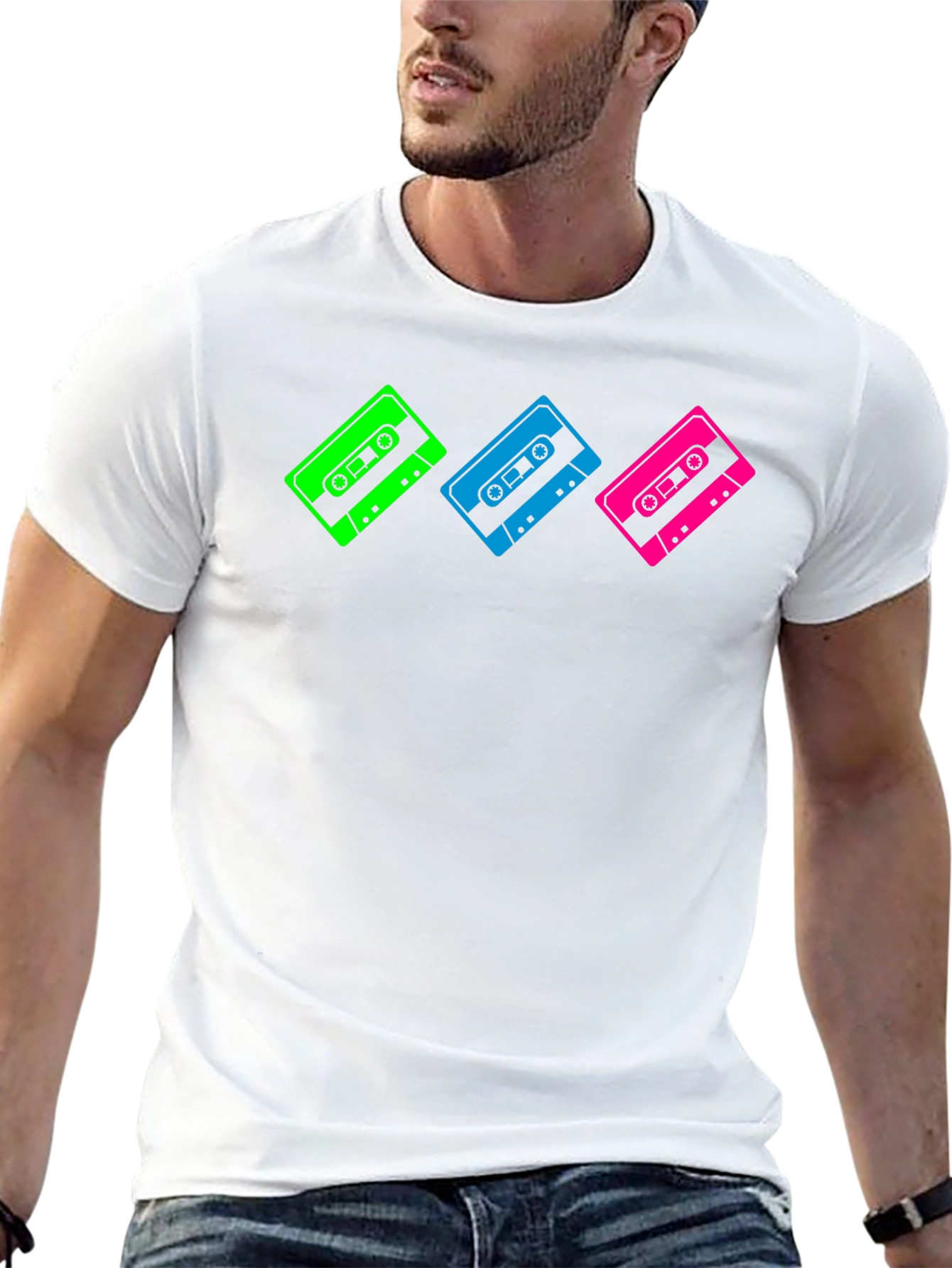 Retro Cassette Tape Graphic T-Shirt - Black