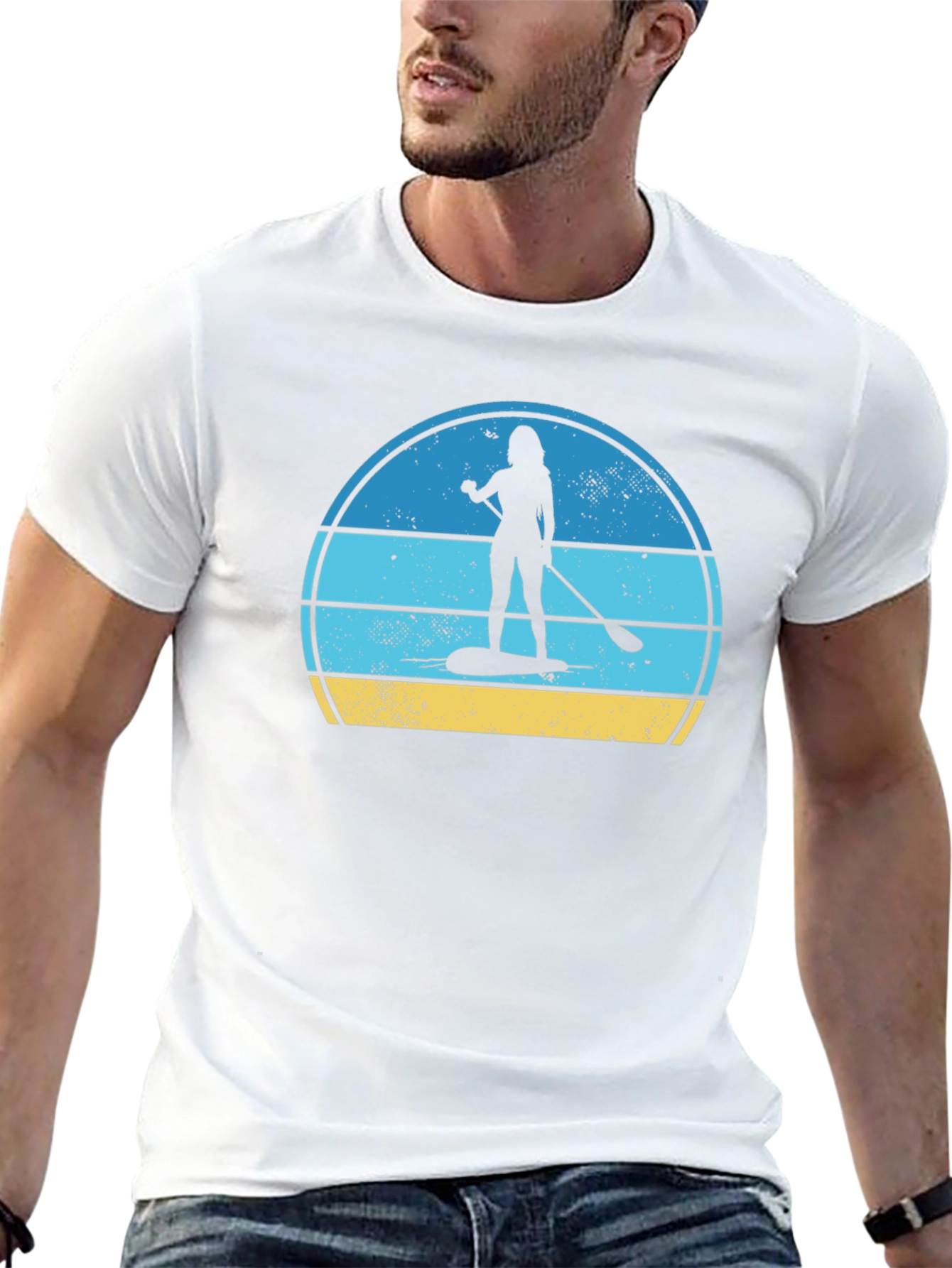 Paddle Boarder Graphic Tee - Retro Summer Vibe