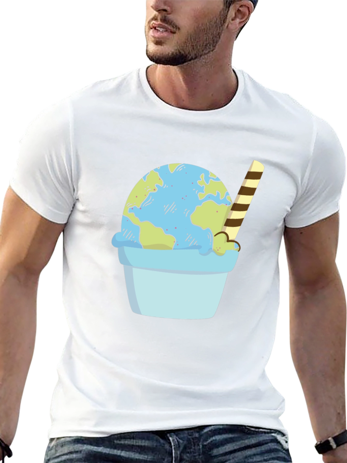 Earth Ice Cream Cone Graphic Tee