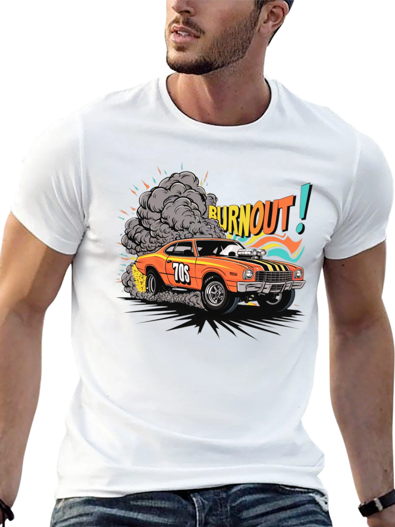 Burnout 70s Car Graphic T-Shirt