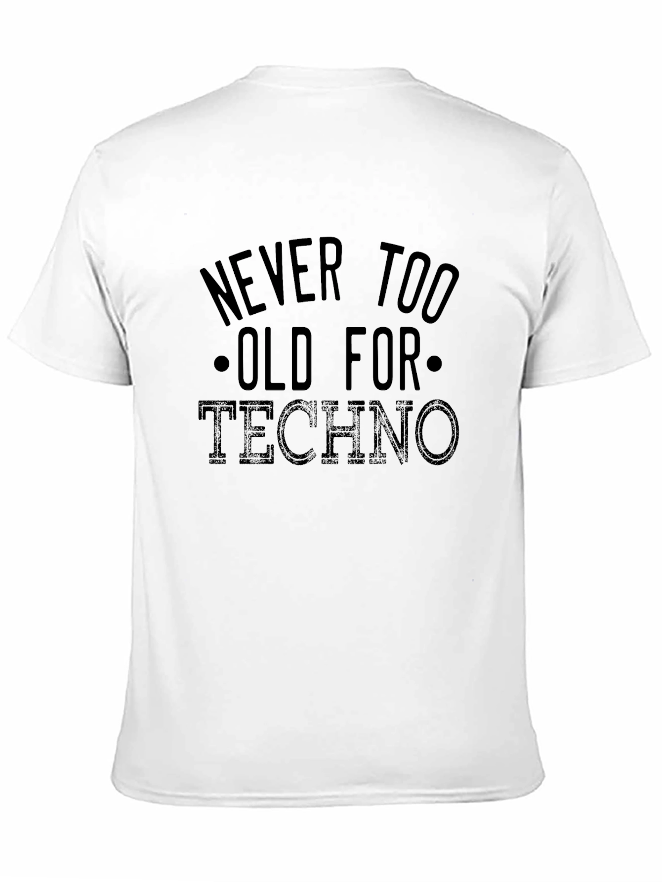 Never Too Old For Techno Black Graphic Tee