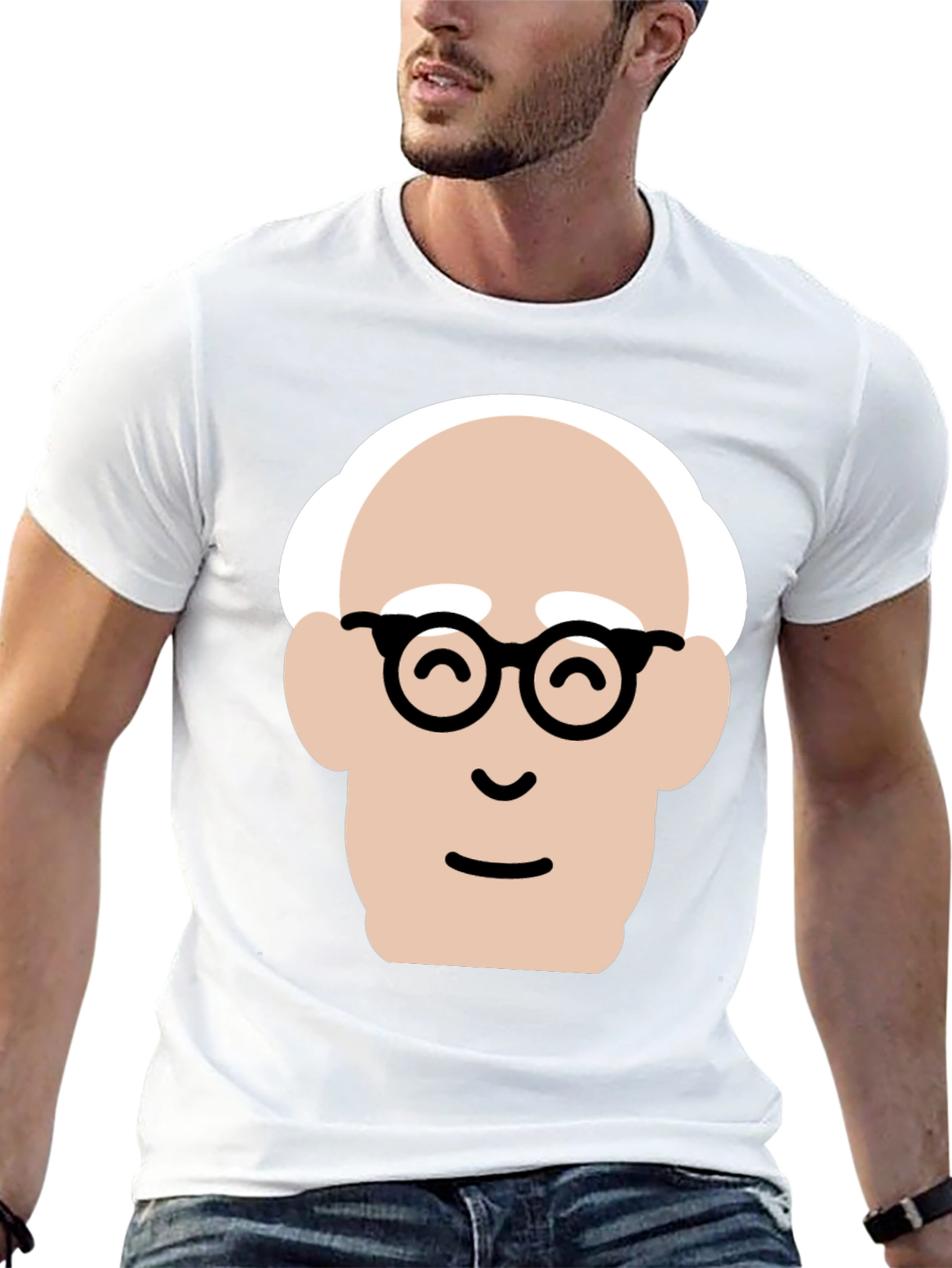 Funny Cartoon Face Black T-Shirt