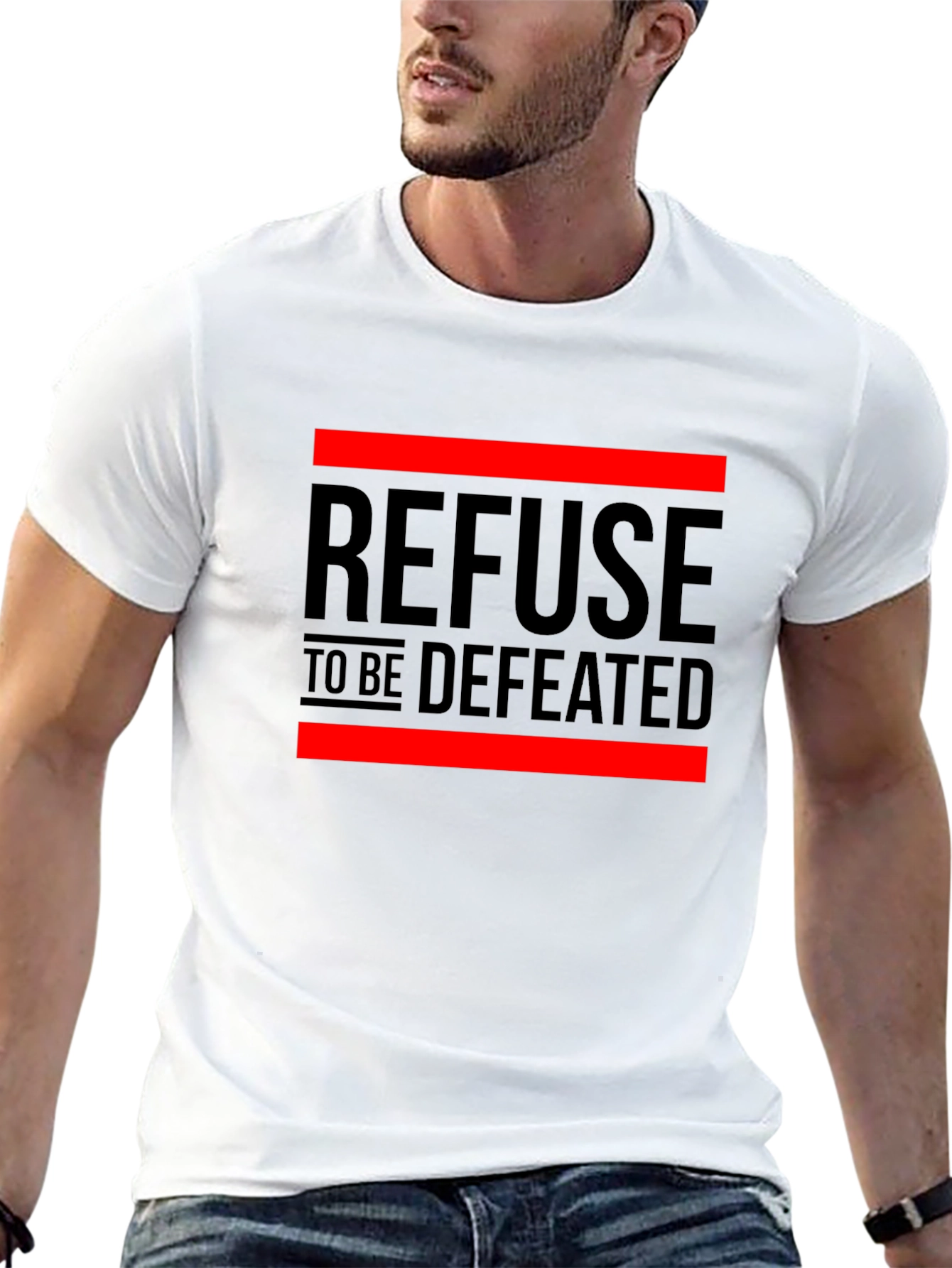Refuse to be Defeated Graphic T-Shirt - Motivational Design