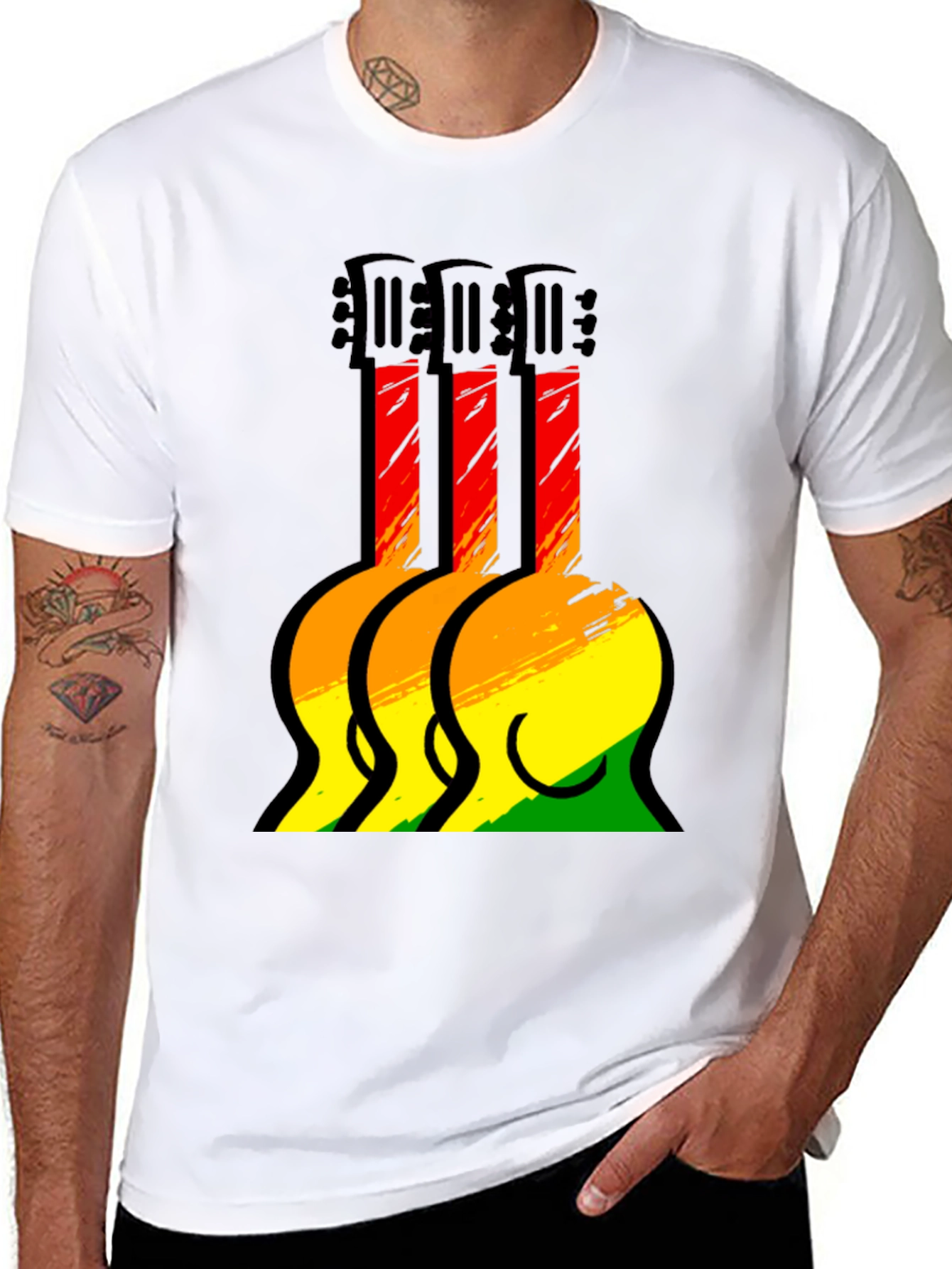 Rasta Guitar T-Shirt - Reggae Music Tee