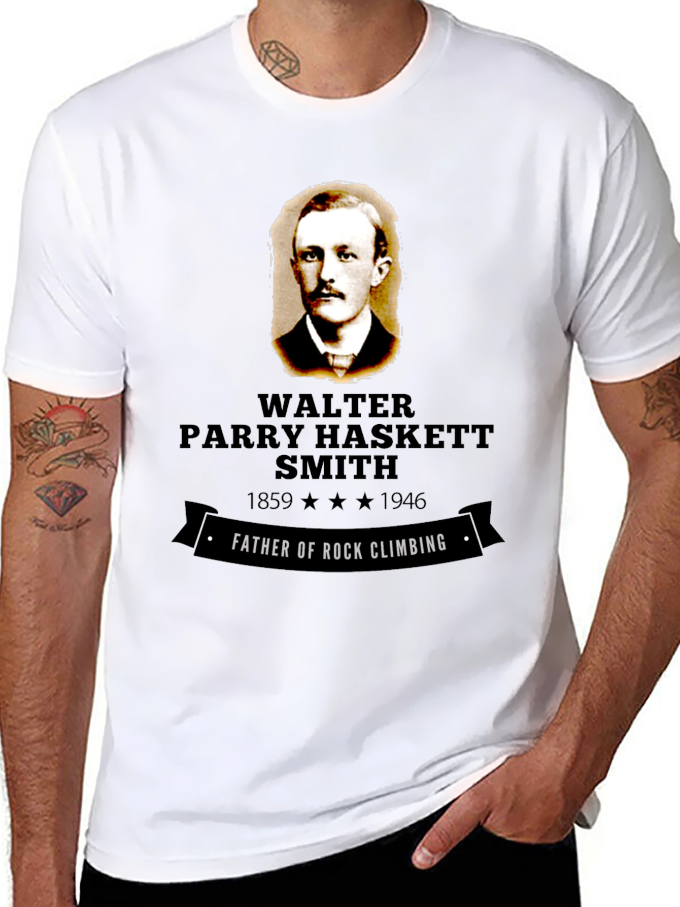 Walter Parry Haskett Smith Rock Climbing T-Shirt