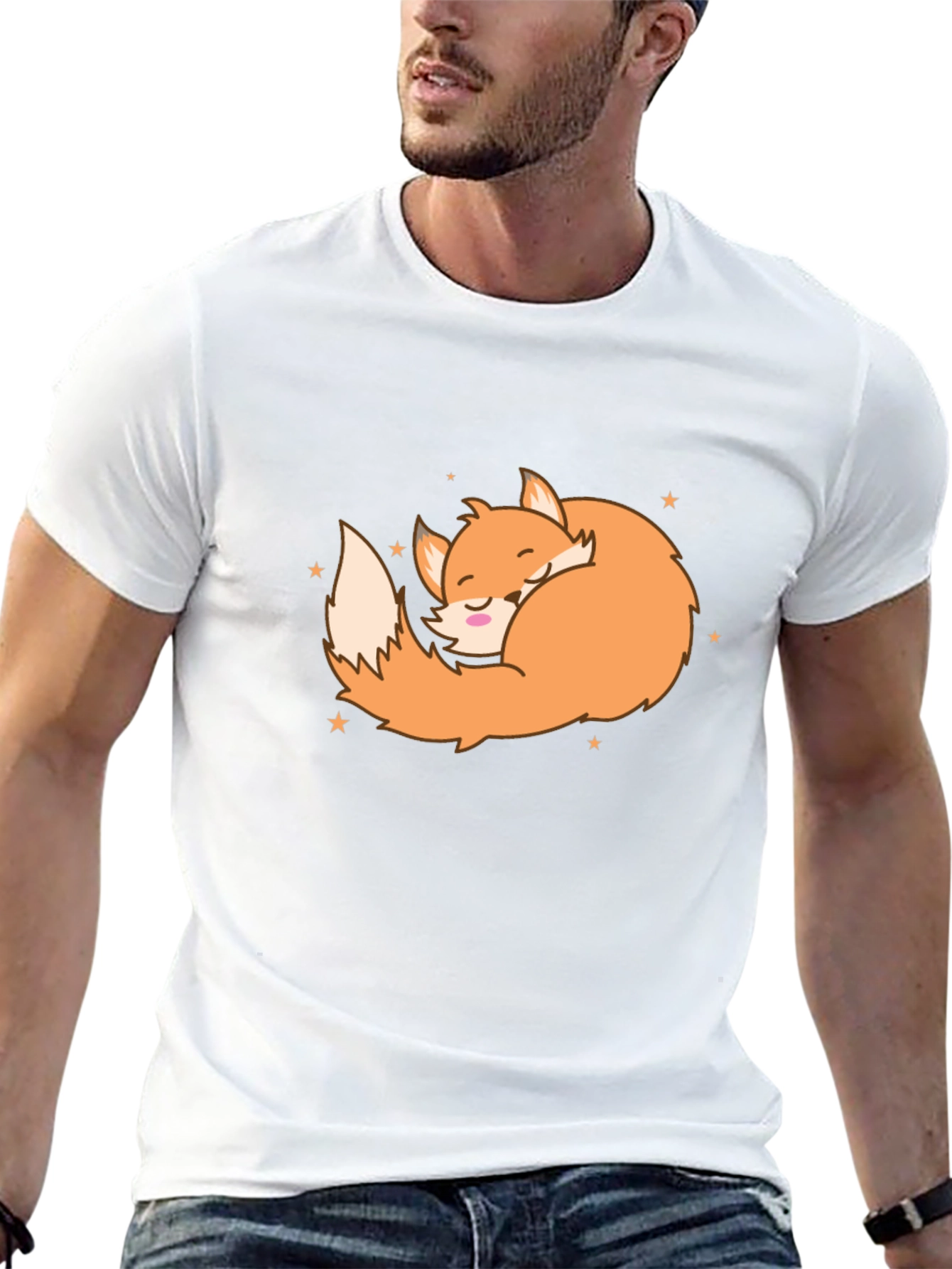 Sleeping Fox Graphic Tee - Soft Cotton Comfort