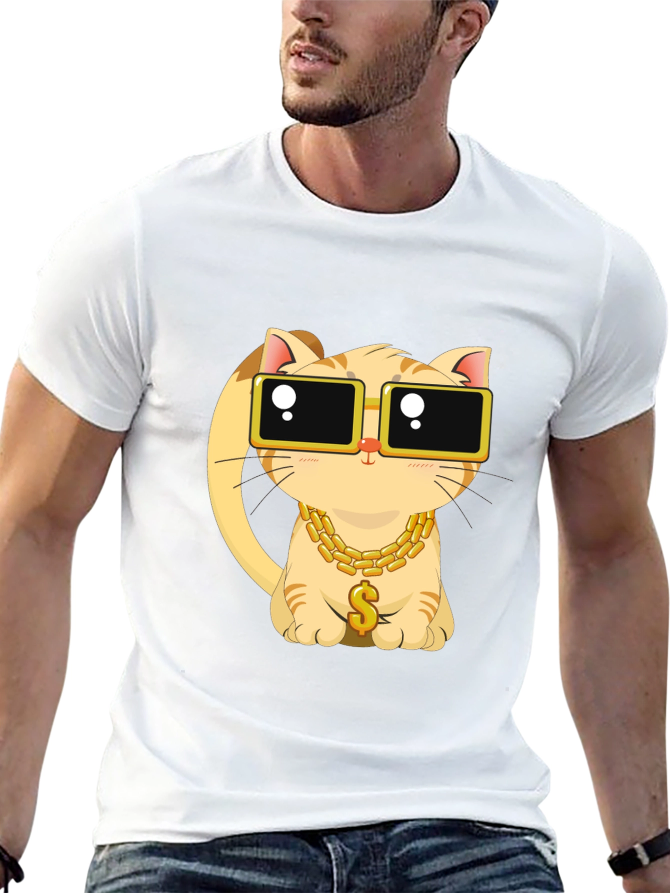 Cool Cat Graphic Tee - Black Unisex T-Shirt