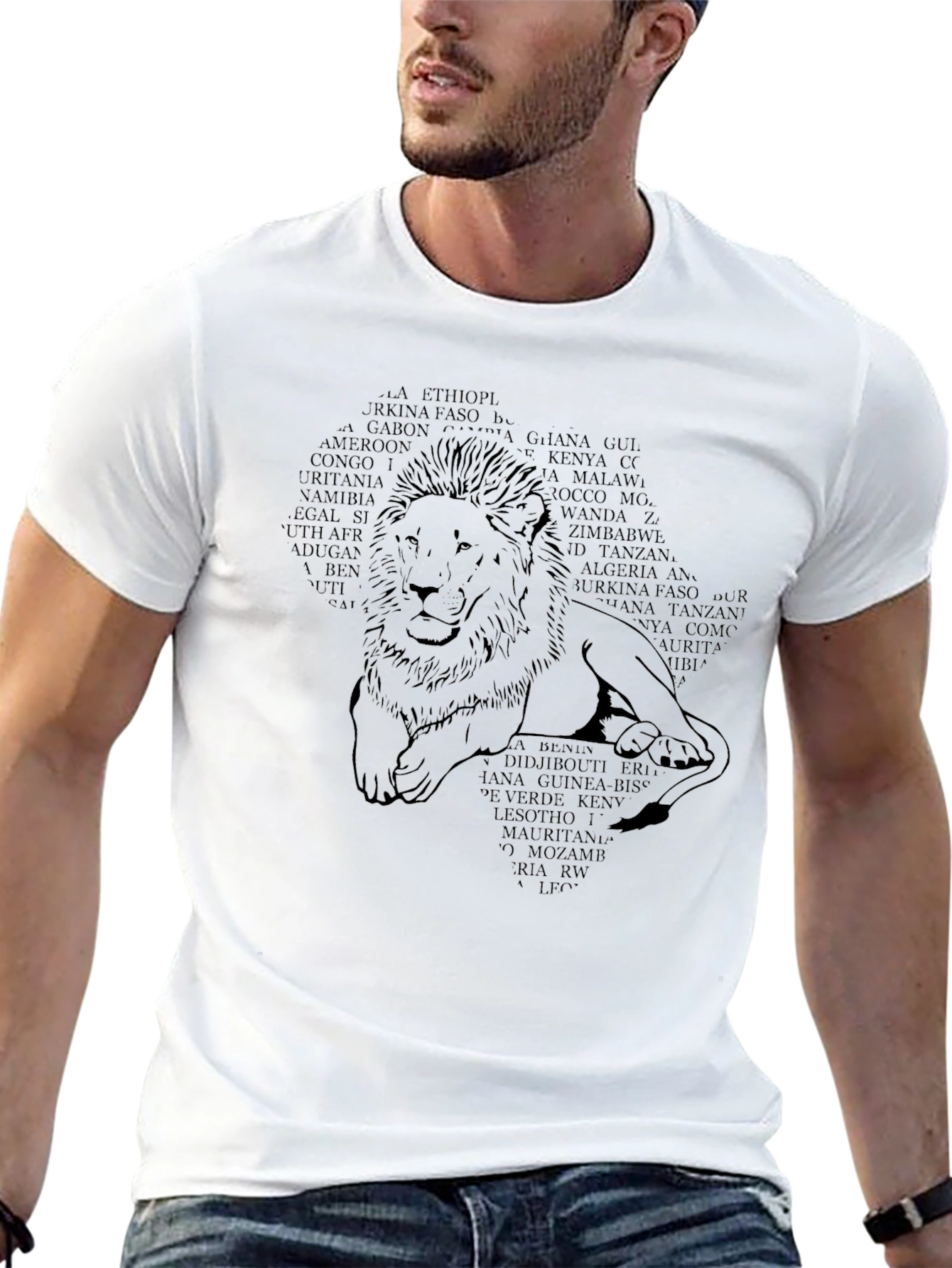 Africa Lion Country Names Mens T-Shirt