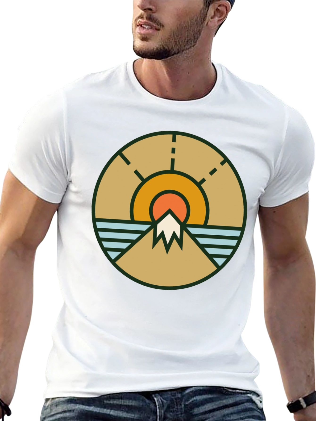 Nature Scene Graphic Tee - Black