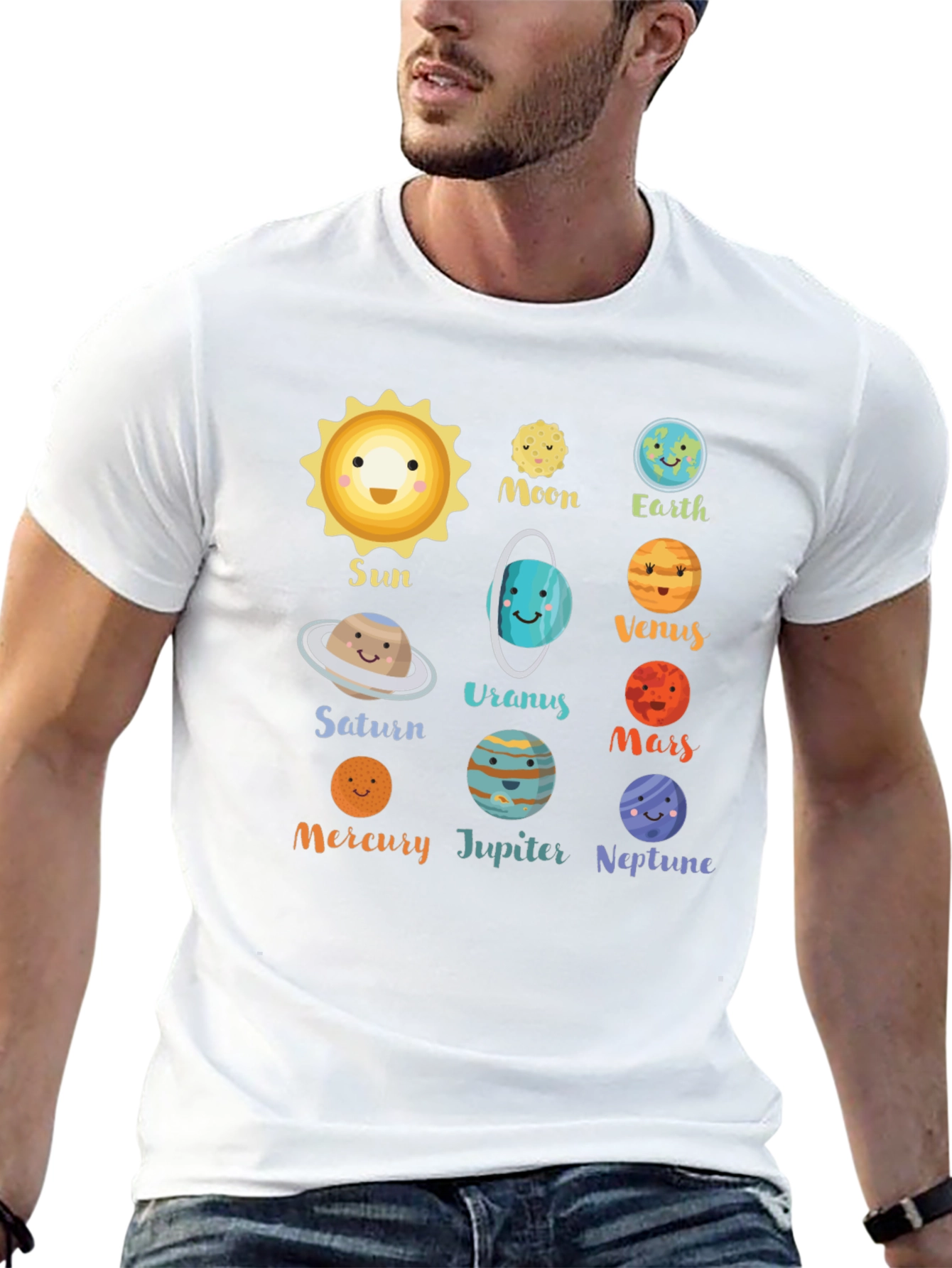 Cartoon Planets T-Shirt - Solar System Tee