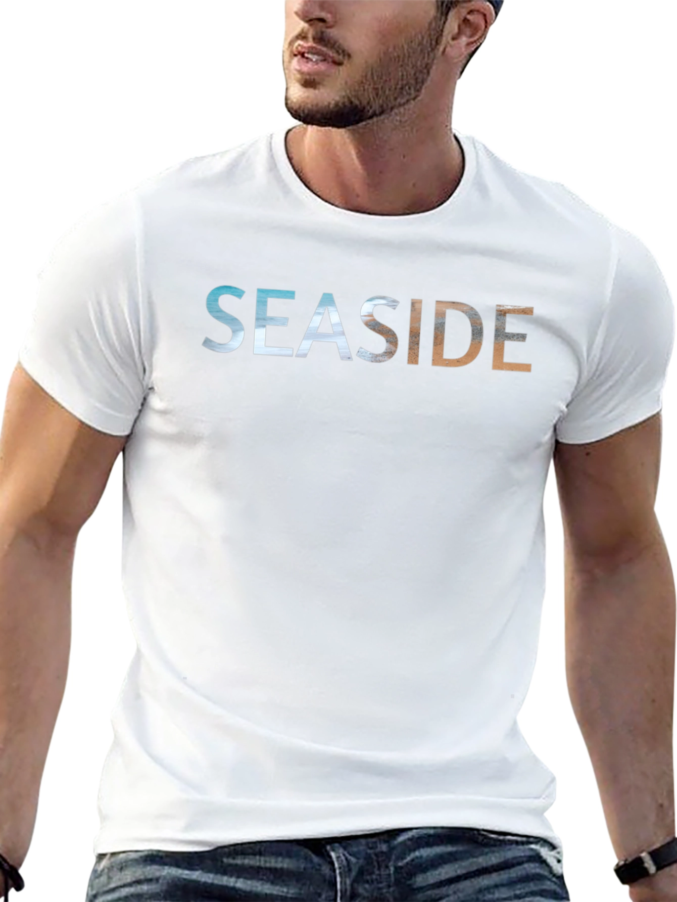 Seaside Graphic Black T-Shirt