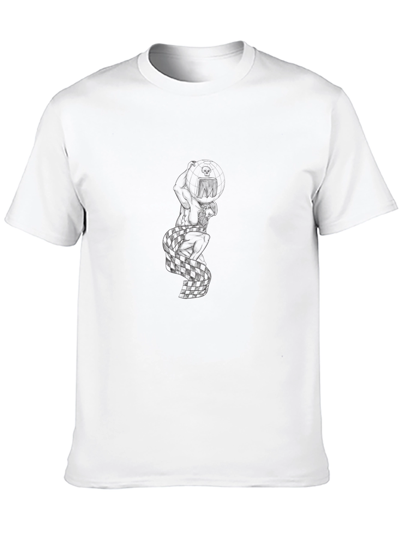 Mens Black Graphic Tee - Subtle Snake Design