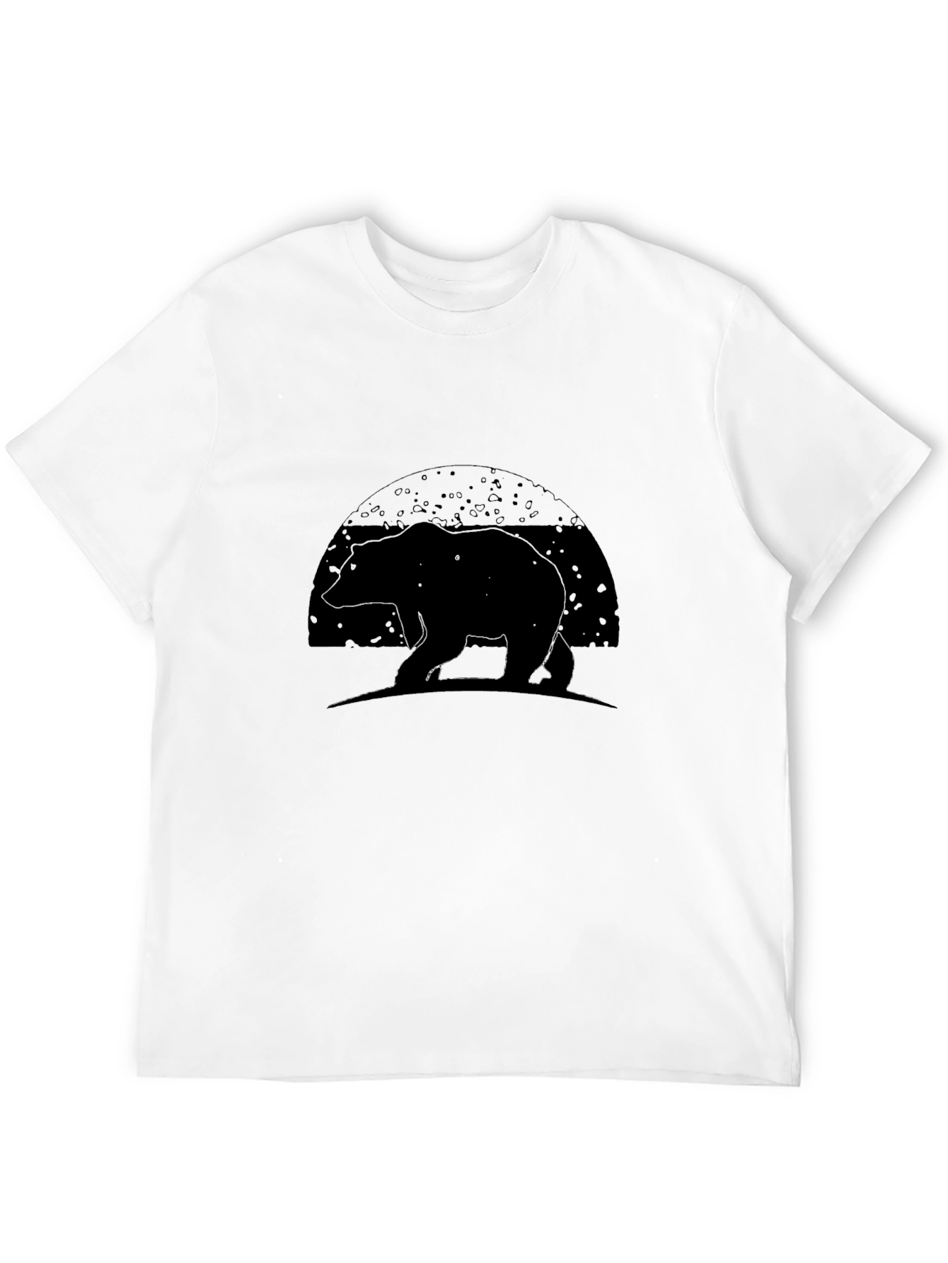 Bear Silhouette Graphic Tee - Black
