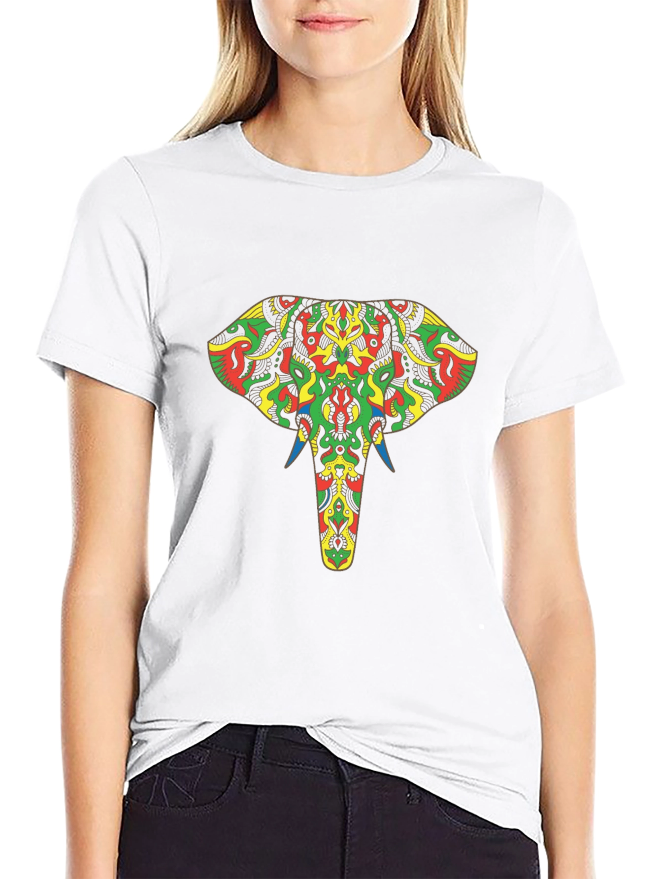 Elephant Head Graphic Tee - Bold African Print