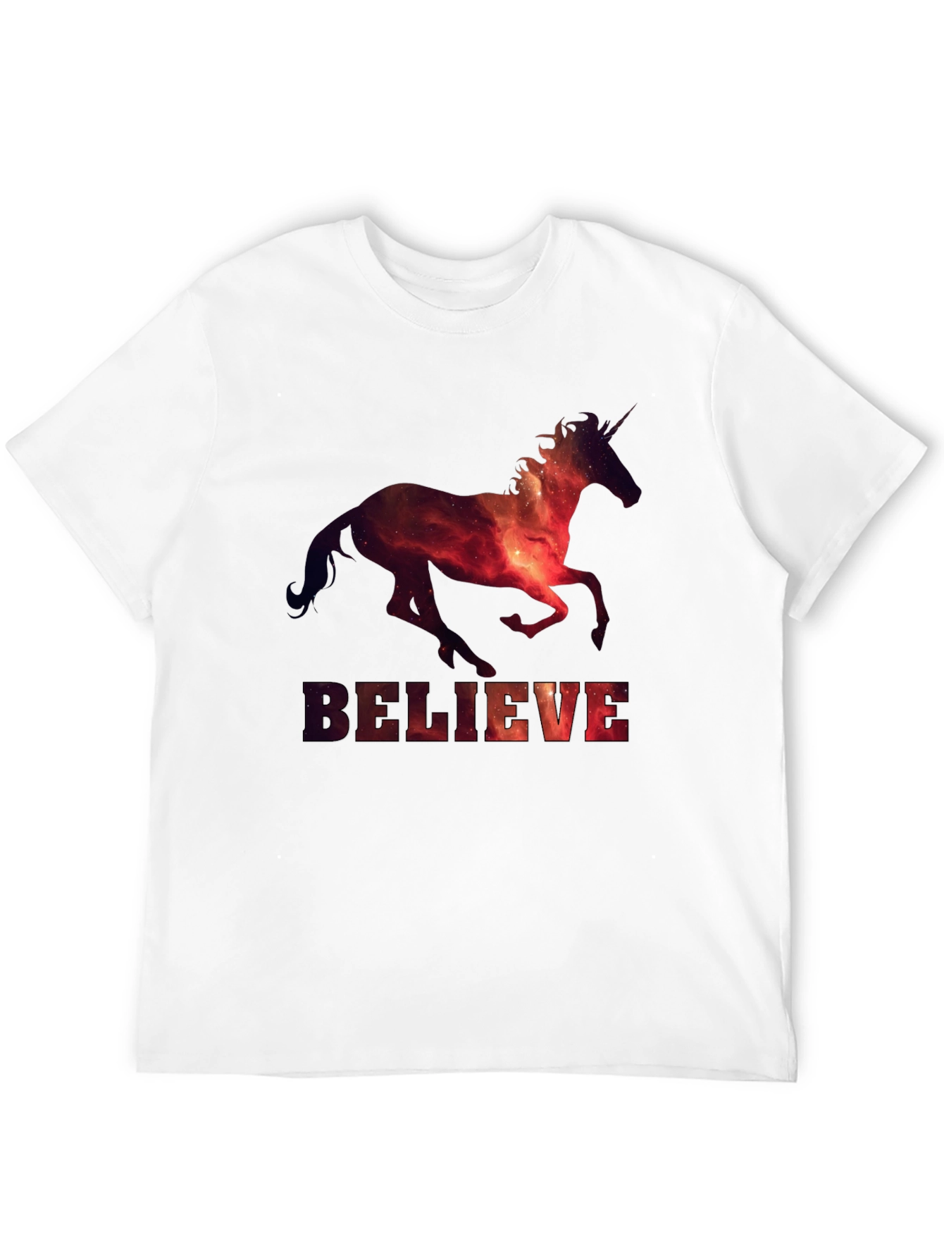 Believe Unicorn Galaxy Graphic T-Shirt