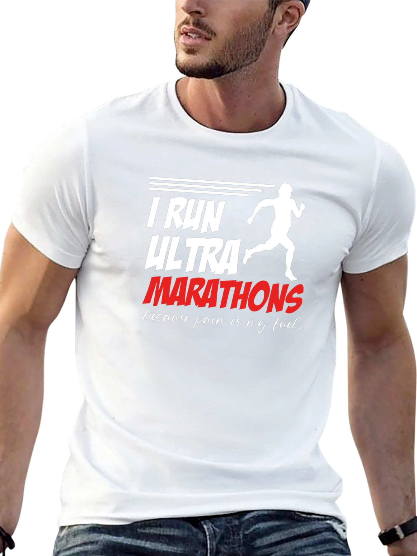 I Run Ultra Marathon Black Graphic T-Shirt