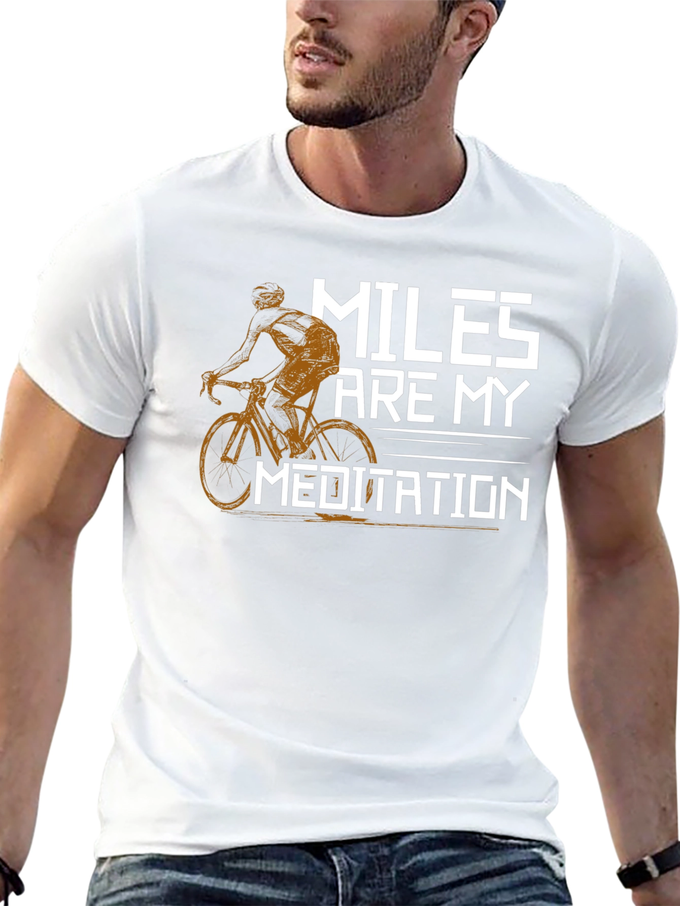 Miles Are My Meditation T-Shirt - Cycling Design