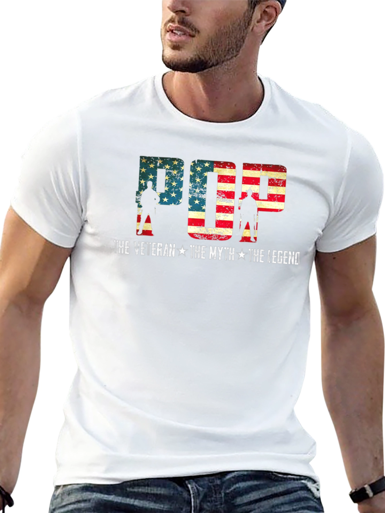 Pop The Veteran T-Shirt - American Flag