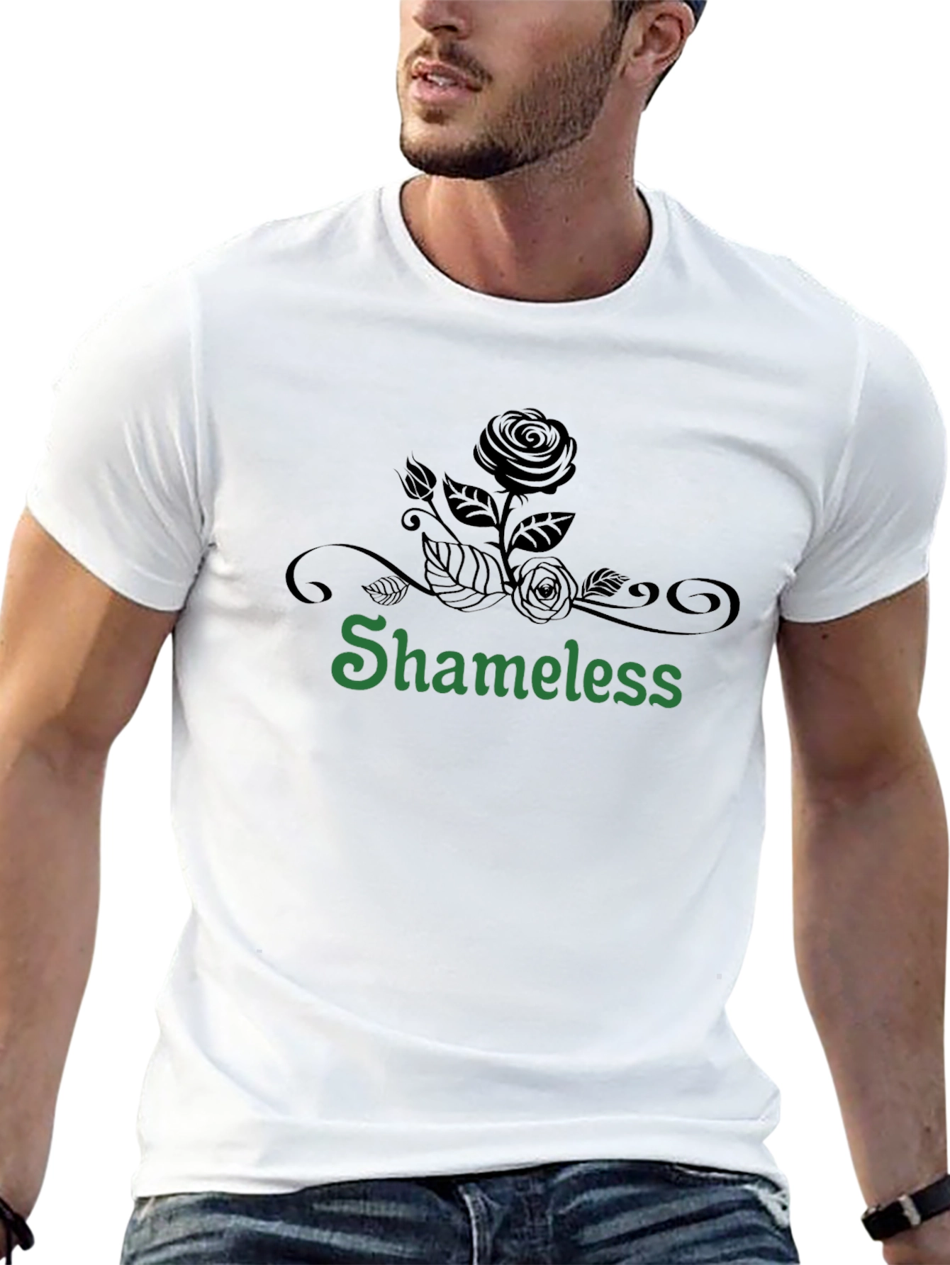 Shameless Rose Graphic T-Shirt - Mens Black Tee