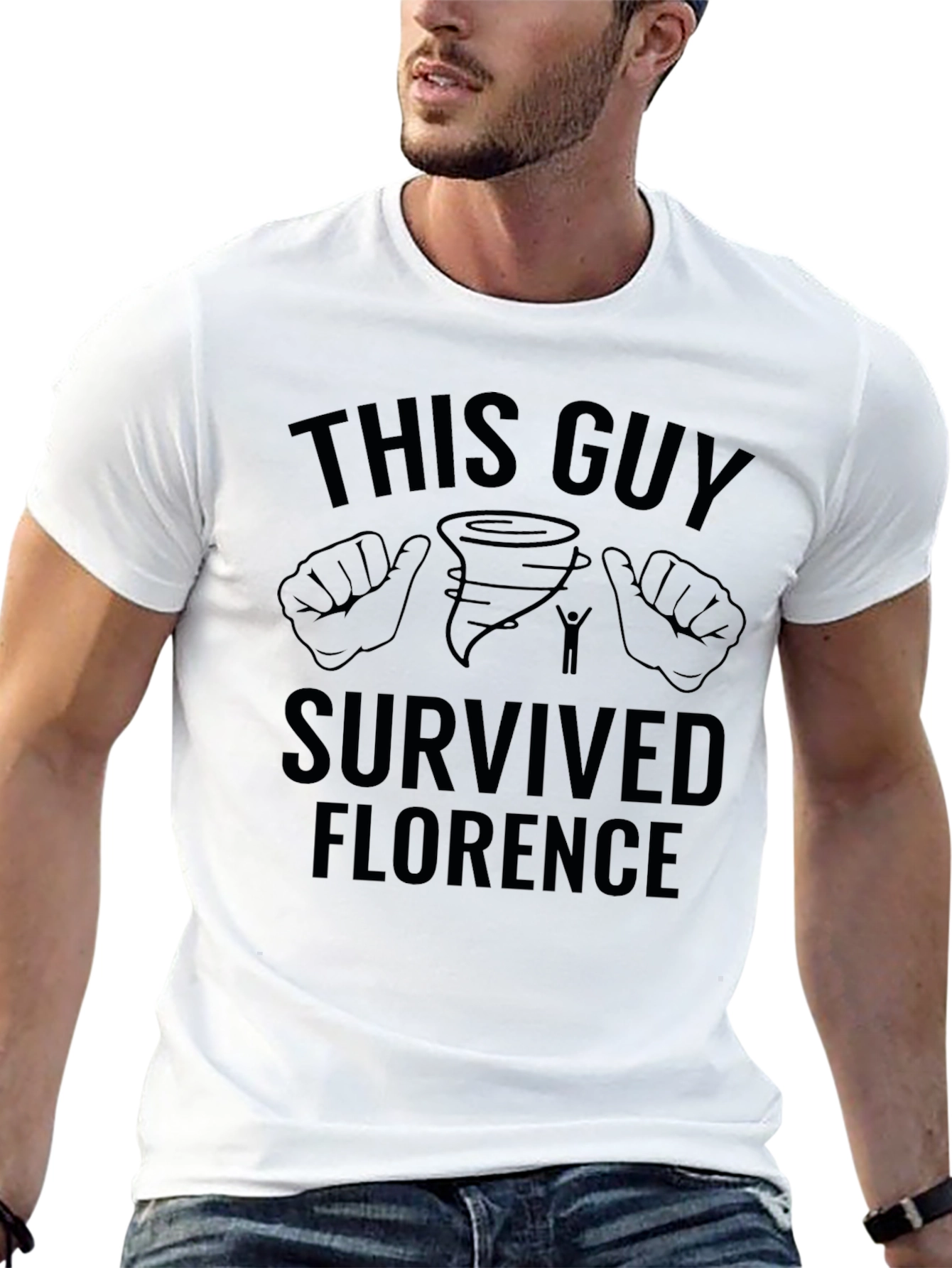 This Guy Survived Florence Black Graphic T-Shirt