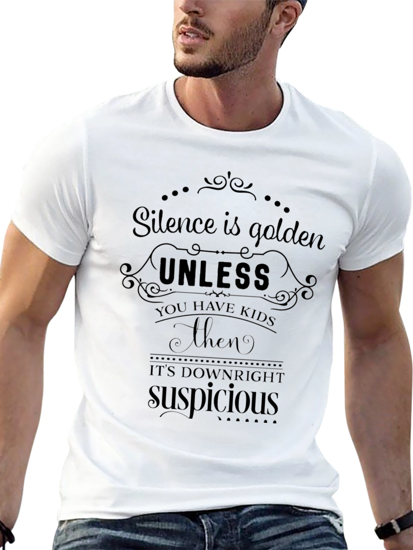 Silence is Golden Funny Novelty Graphic T-Shirt