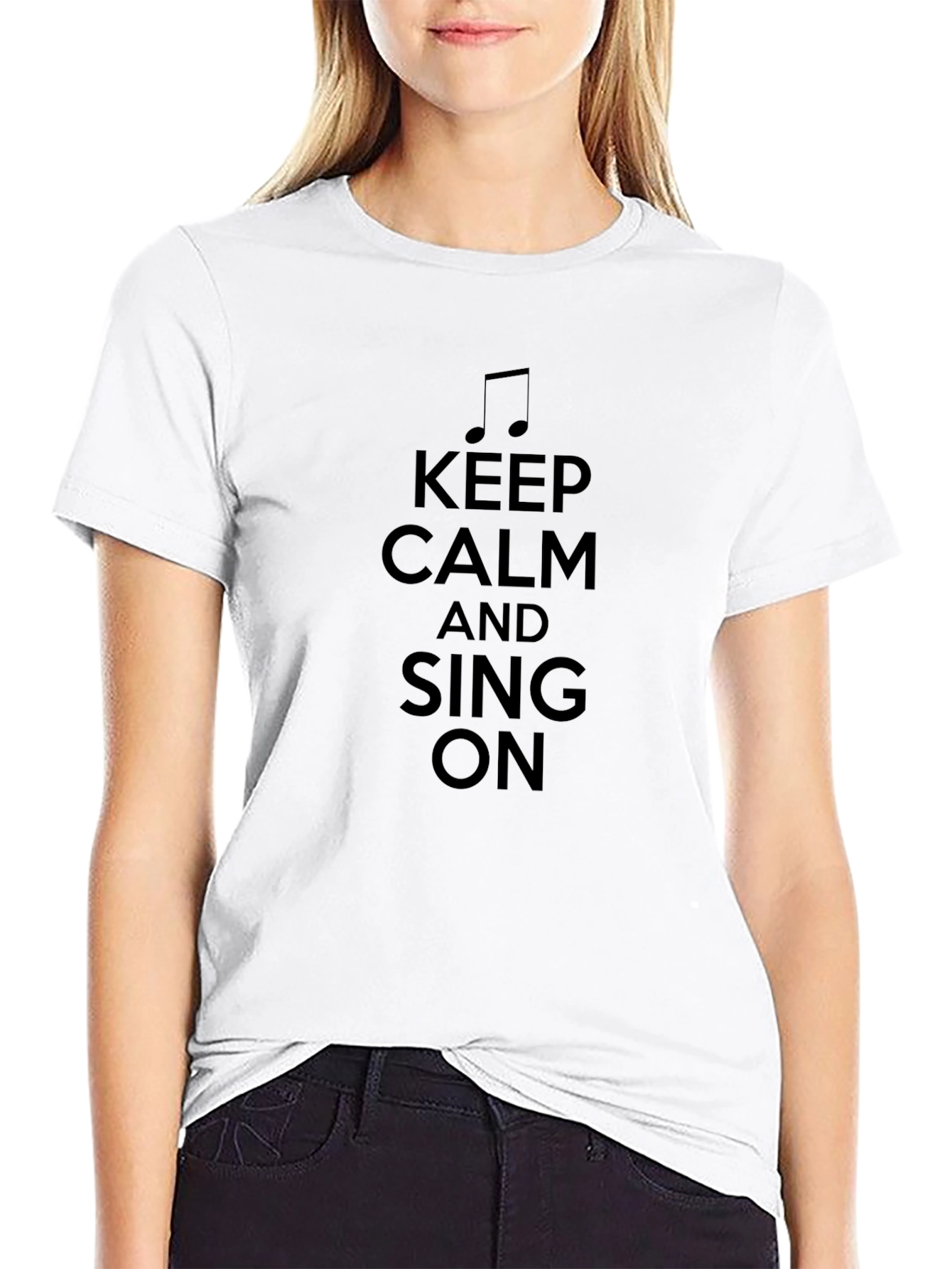 Keep Calm and Sing On Black T-Shirt