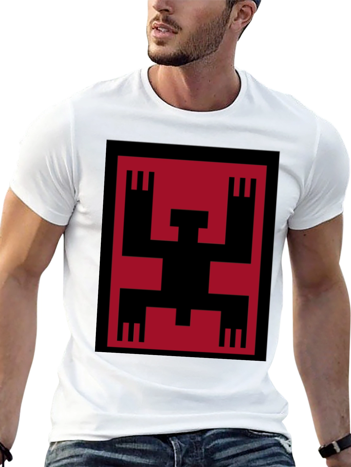 Geometric Figure Graphic Tee - Bold Style