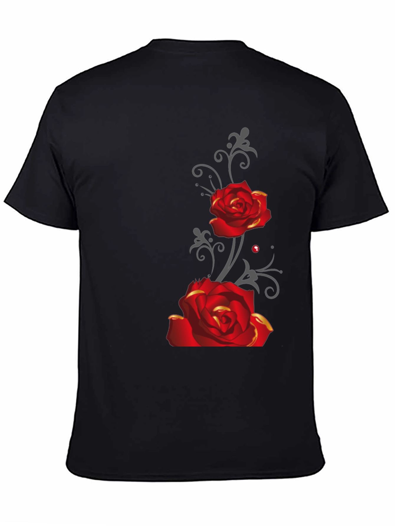 Rose Graphic Tee - Mens Black T-Shirt
