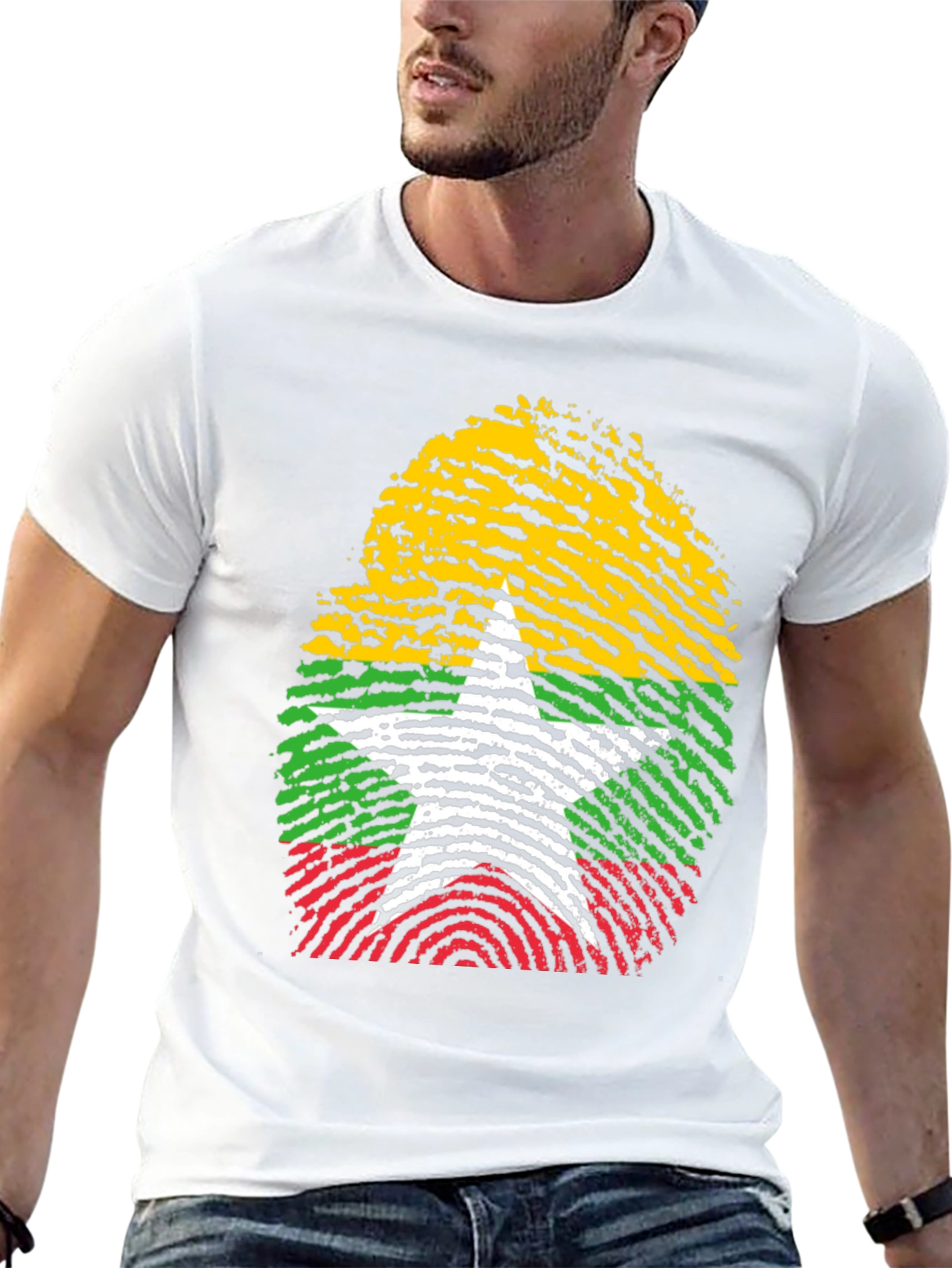Myanmar Fingerprint Flag T-Shirt