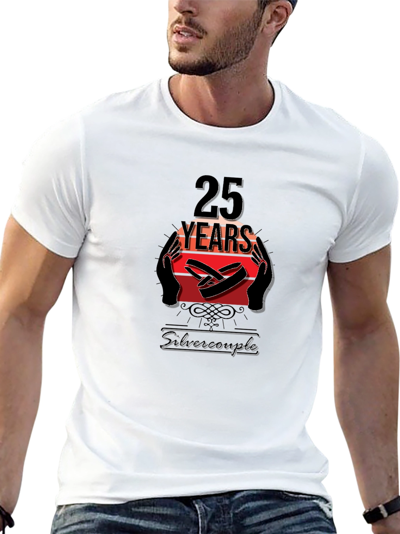 25th Anniversary Silver Couple T-Shirt