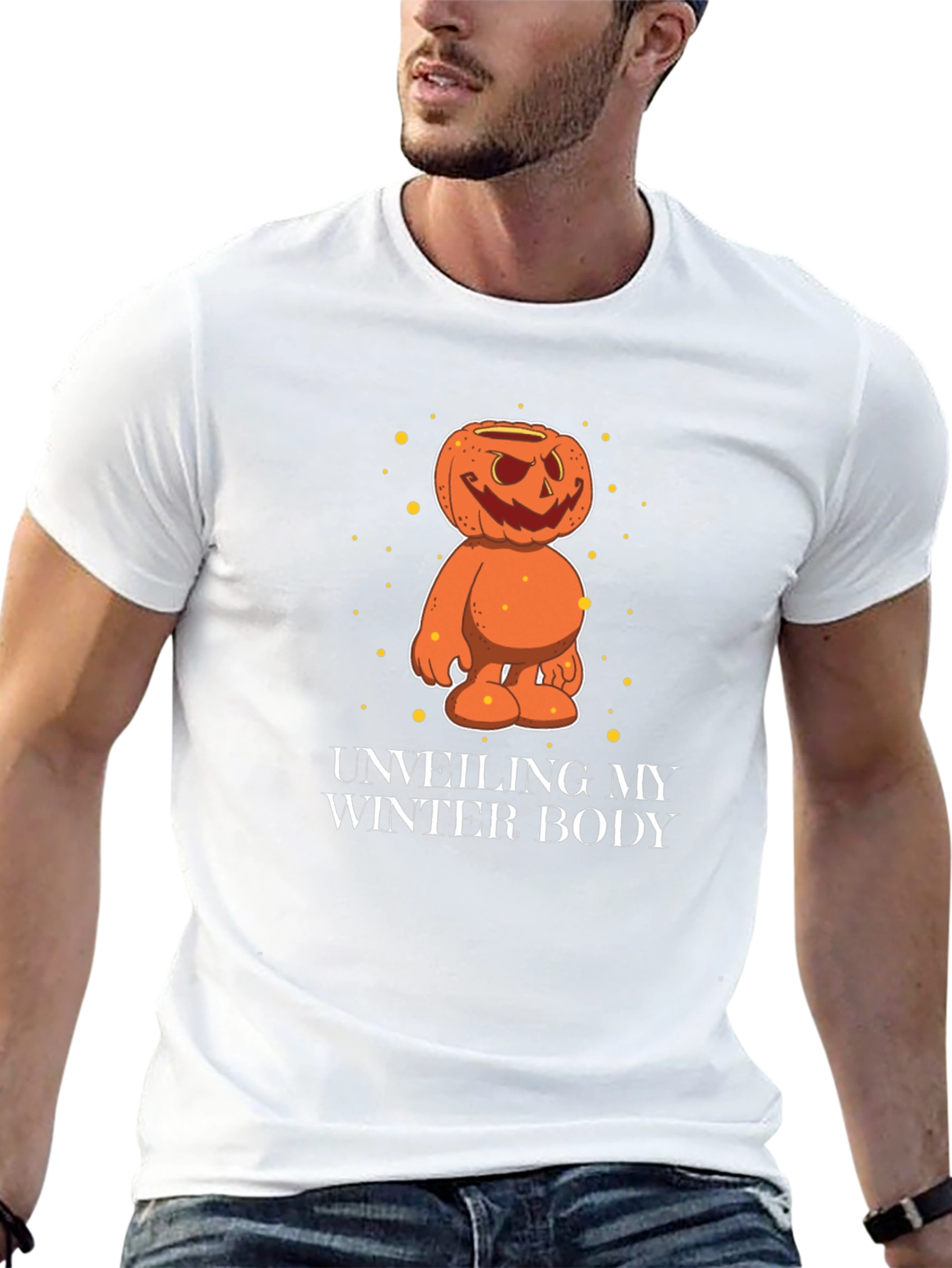 Funny Halloween Pumpkin Winter Body T-Shirt
