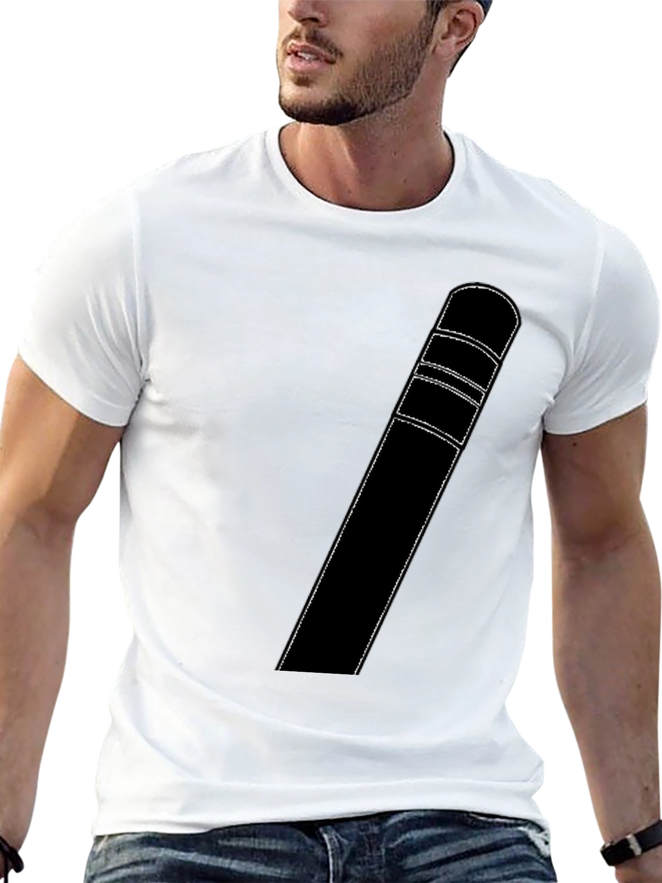 Modern Black T-Shirt with Unique Graphic Design