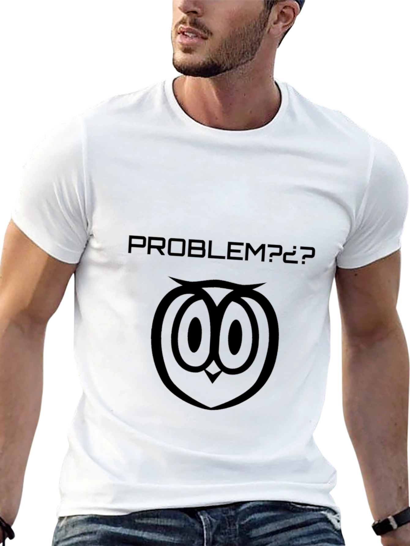 Problem? Owl Graphic T-Shirt - Black Cotton Tee