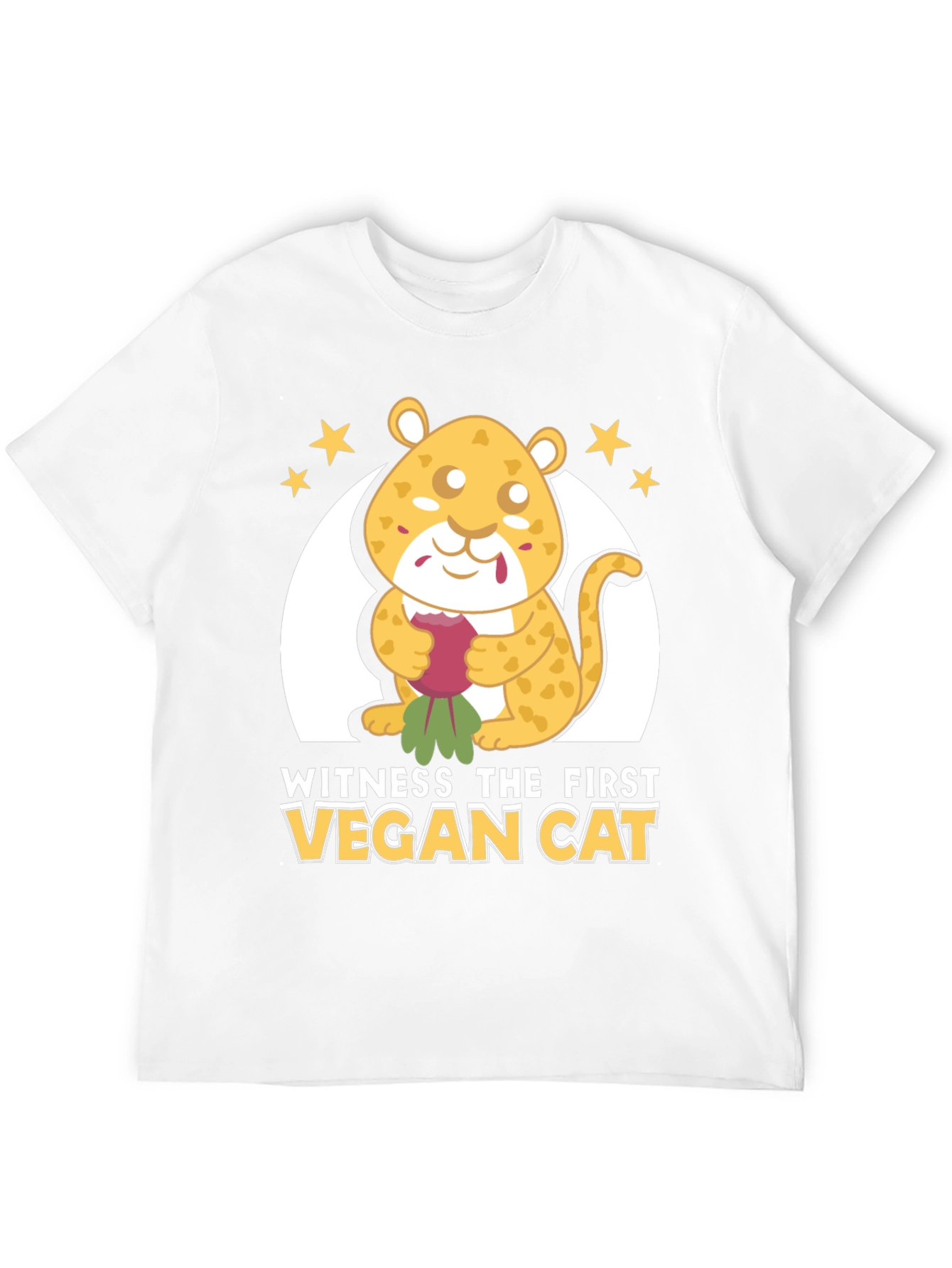 Vegan Cat T-Shirt - Cute Cartoon Animal Tee