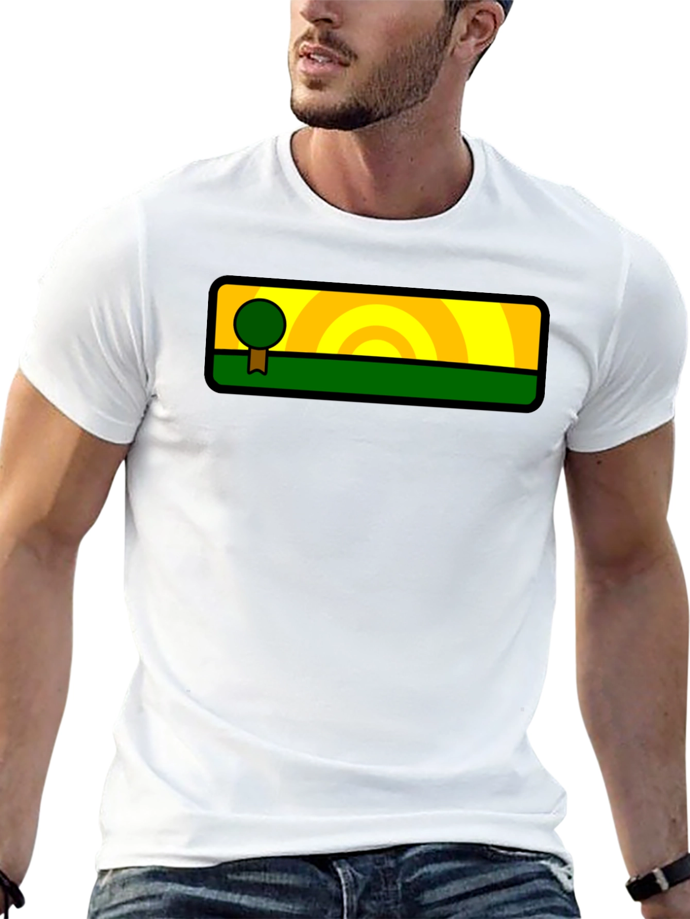 Nature-Inspired Graphic Tee - Tree & Sunset Design