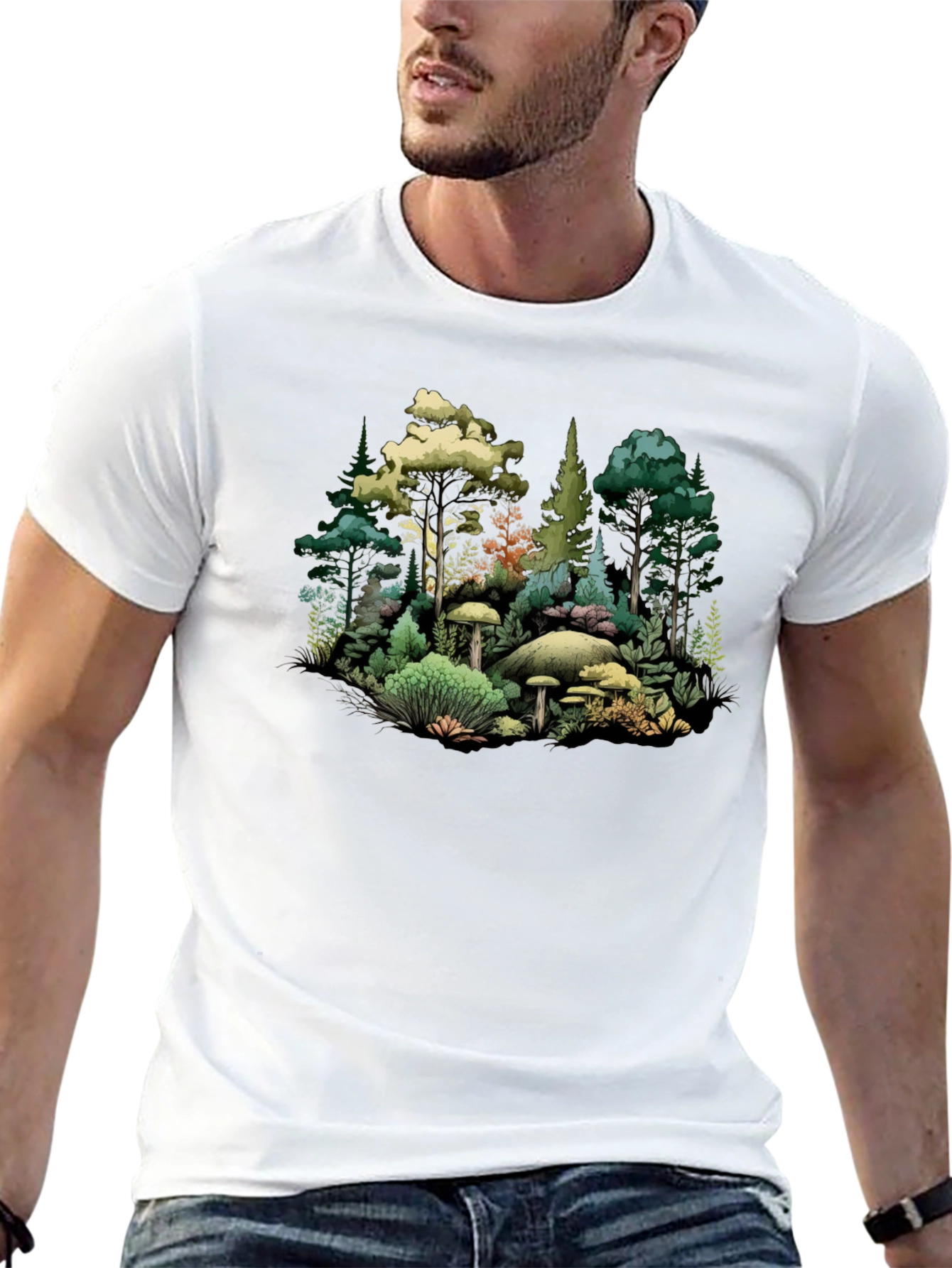 Forest Scene Graphic Tee - Nature Inspired Design