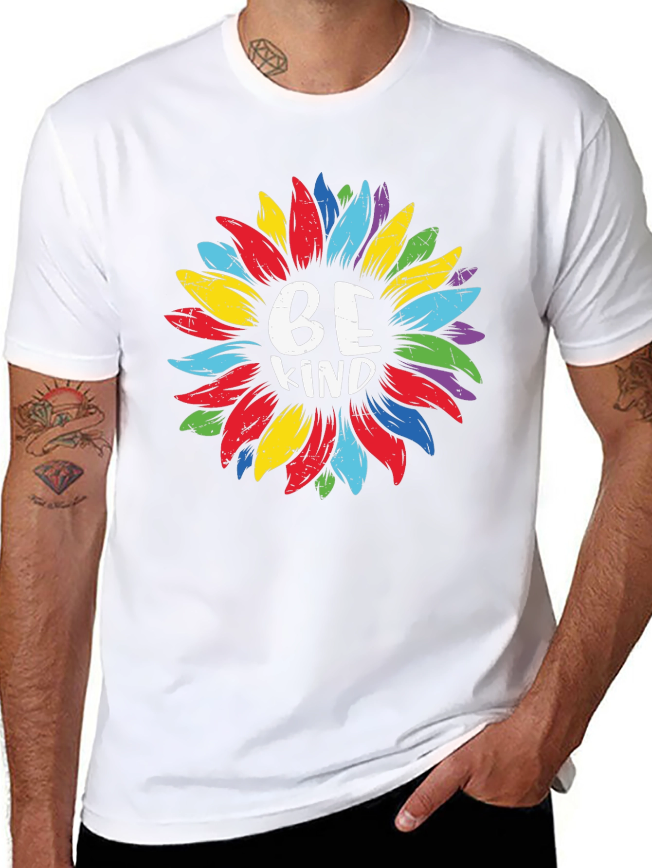 Be Kind Sunflower Graphic T-Shirt - Black