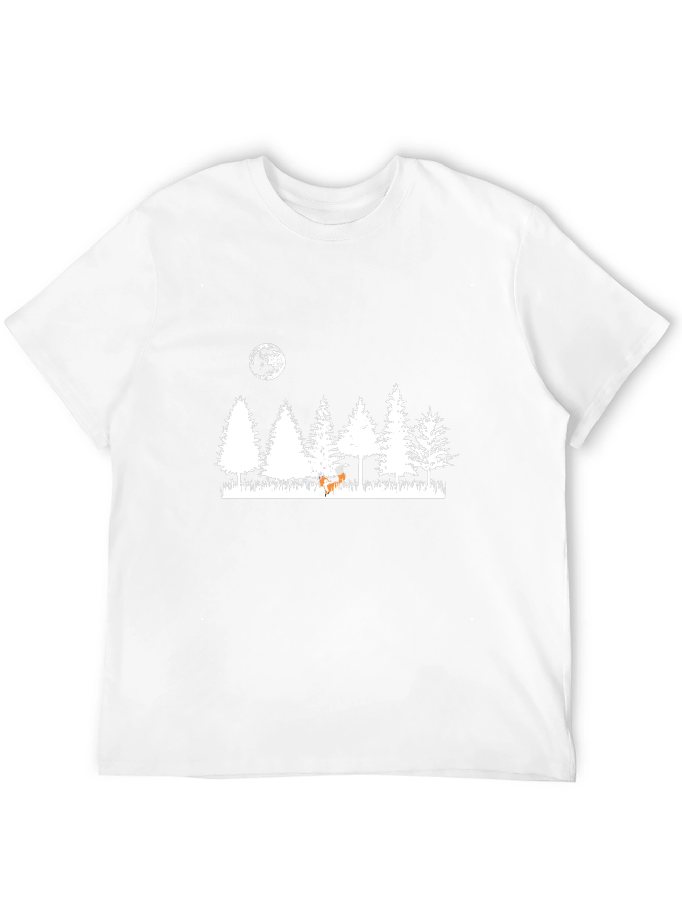 Nature Scene T-Shirt: Deer Moon & Forest