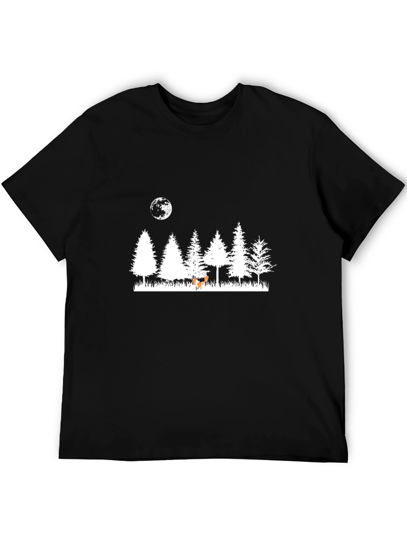 Nature Scene T-Shirt: Deer Moon & Forest
