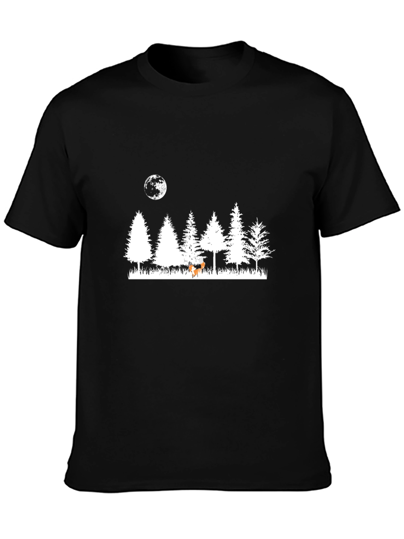 Nature Scene T-Shirt: Deer Moon & Forest