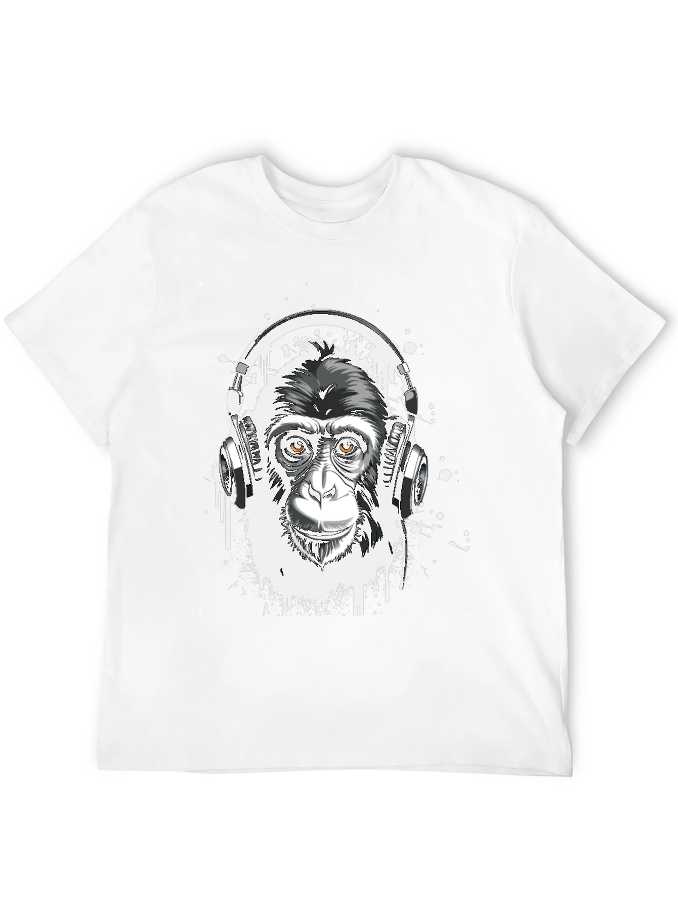 Monkey DJ Graphic Tee - Black Cotton T-Shirt