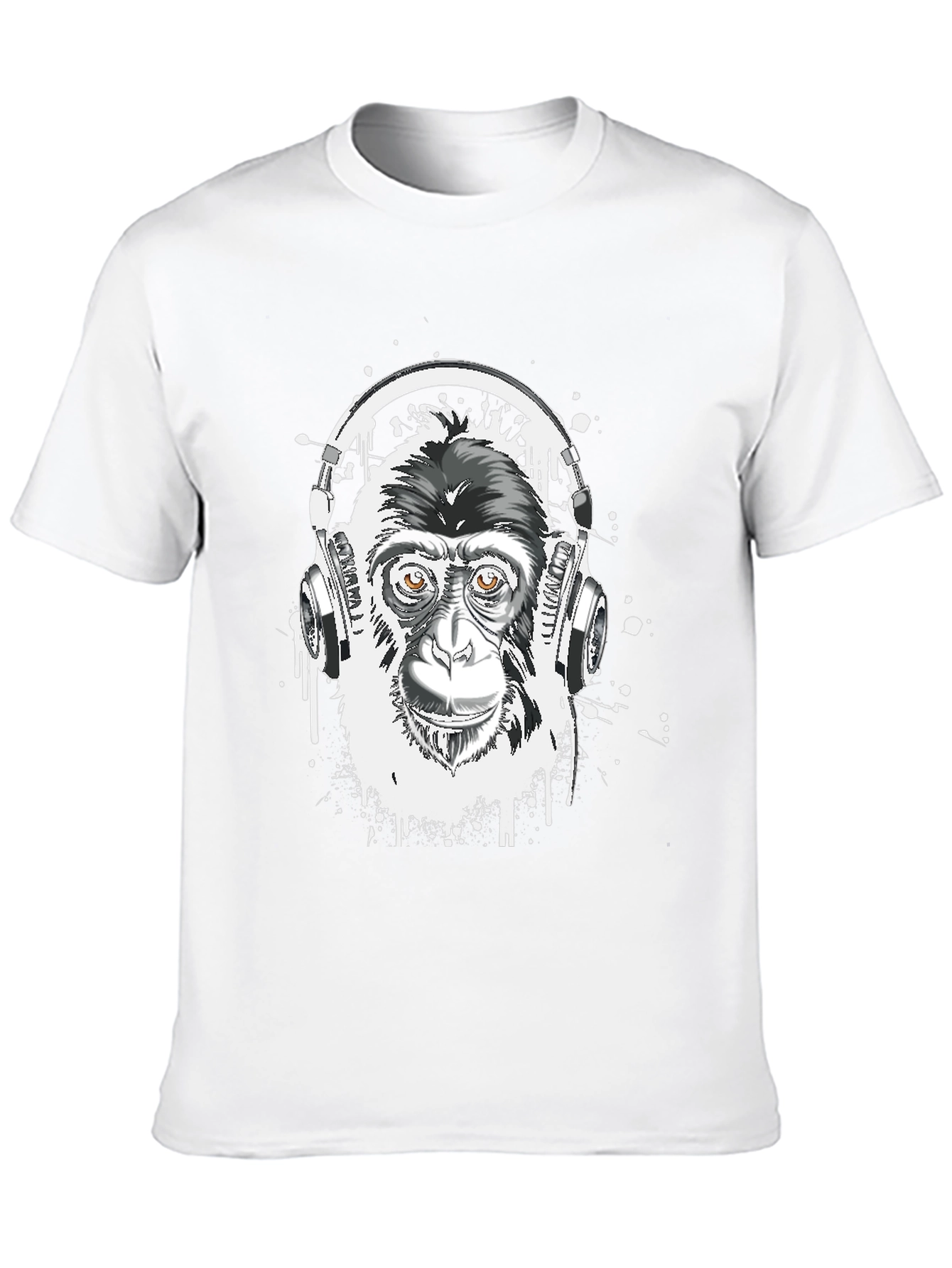 Monkey DJ Graphic Tee - Black Cotton T-Shirt