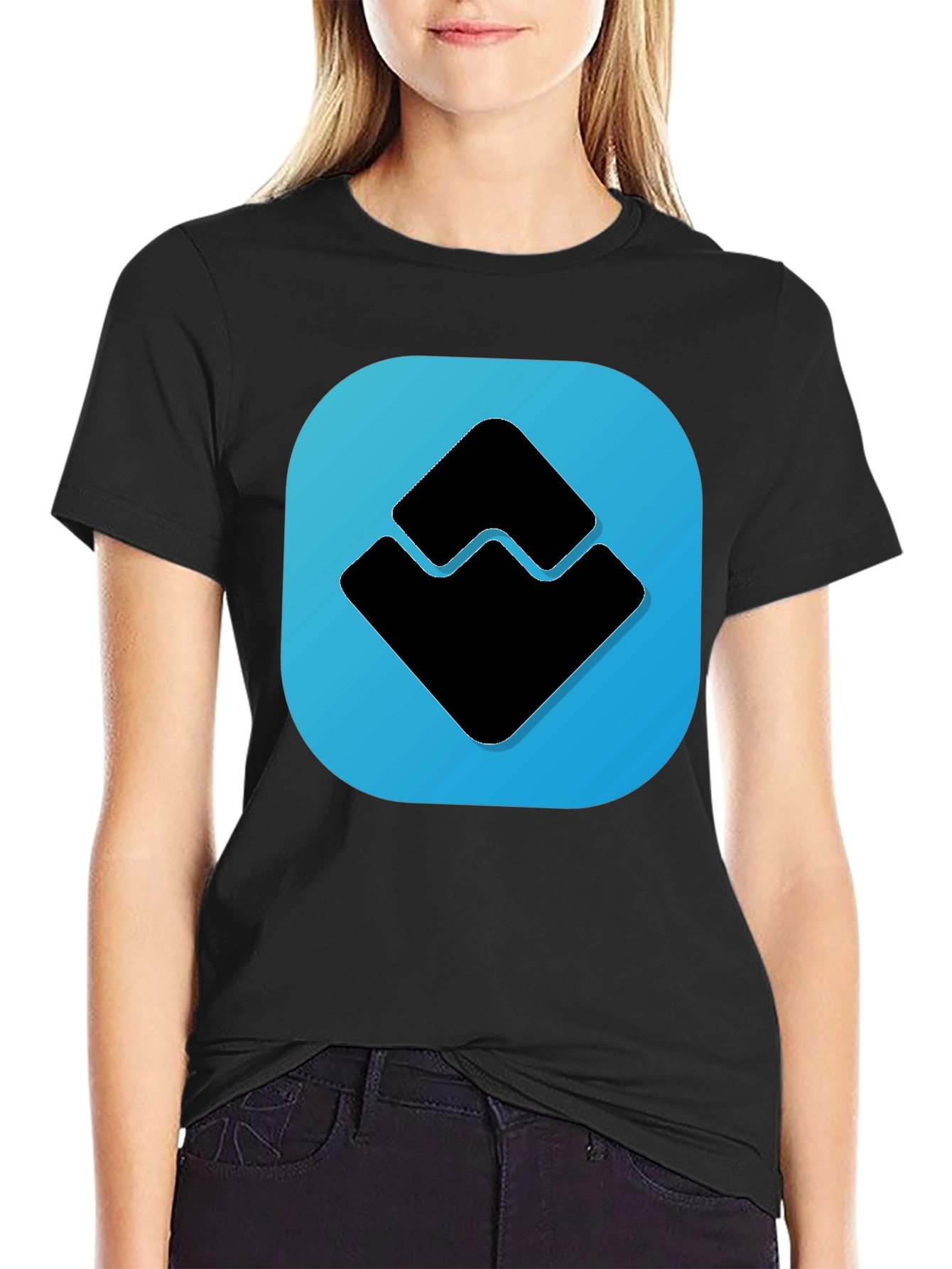 Abstract Graphic Tee - Black Casual Shirt