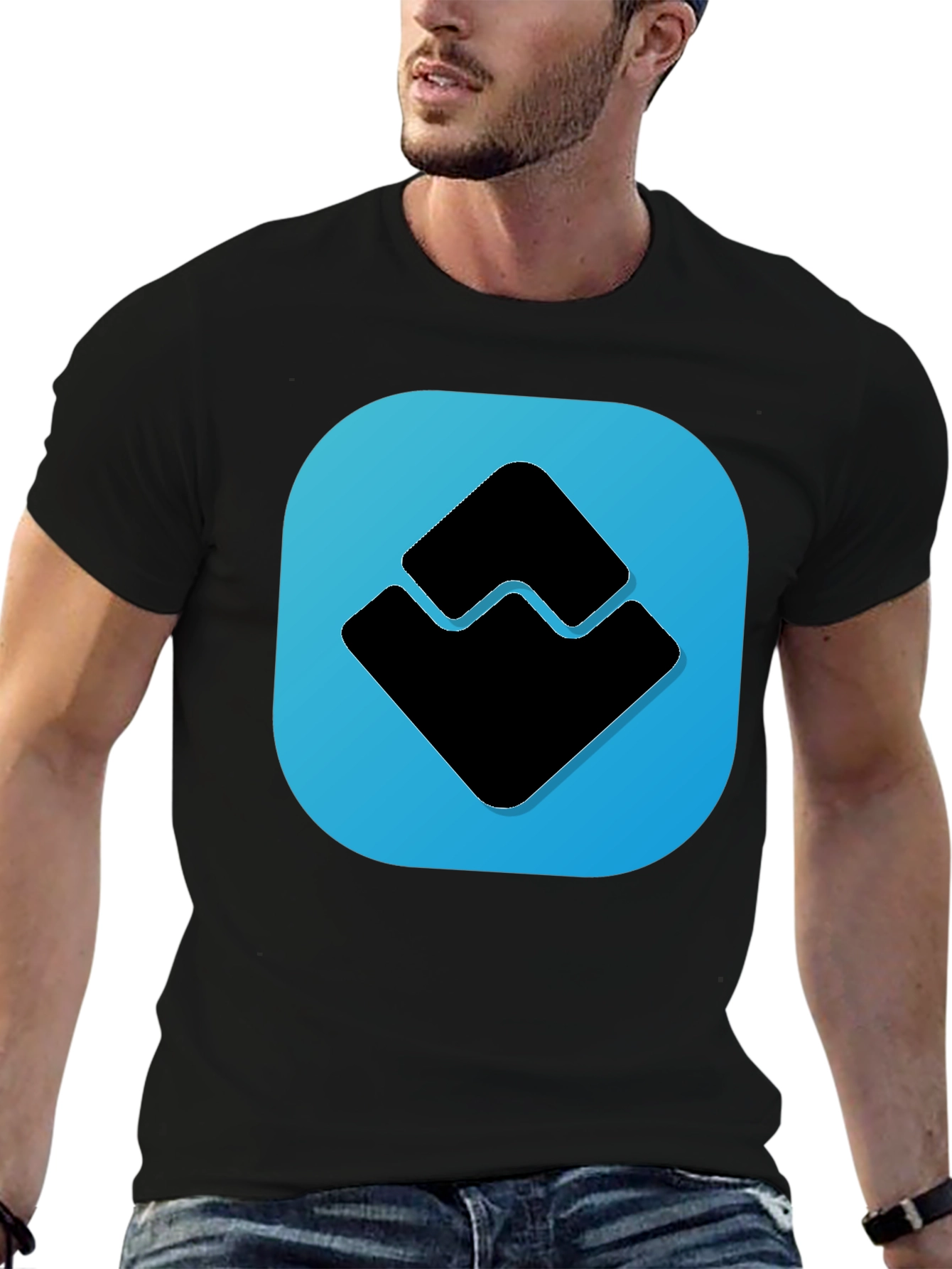 Abstract Graphic Tee - Black Casual Shirt