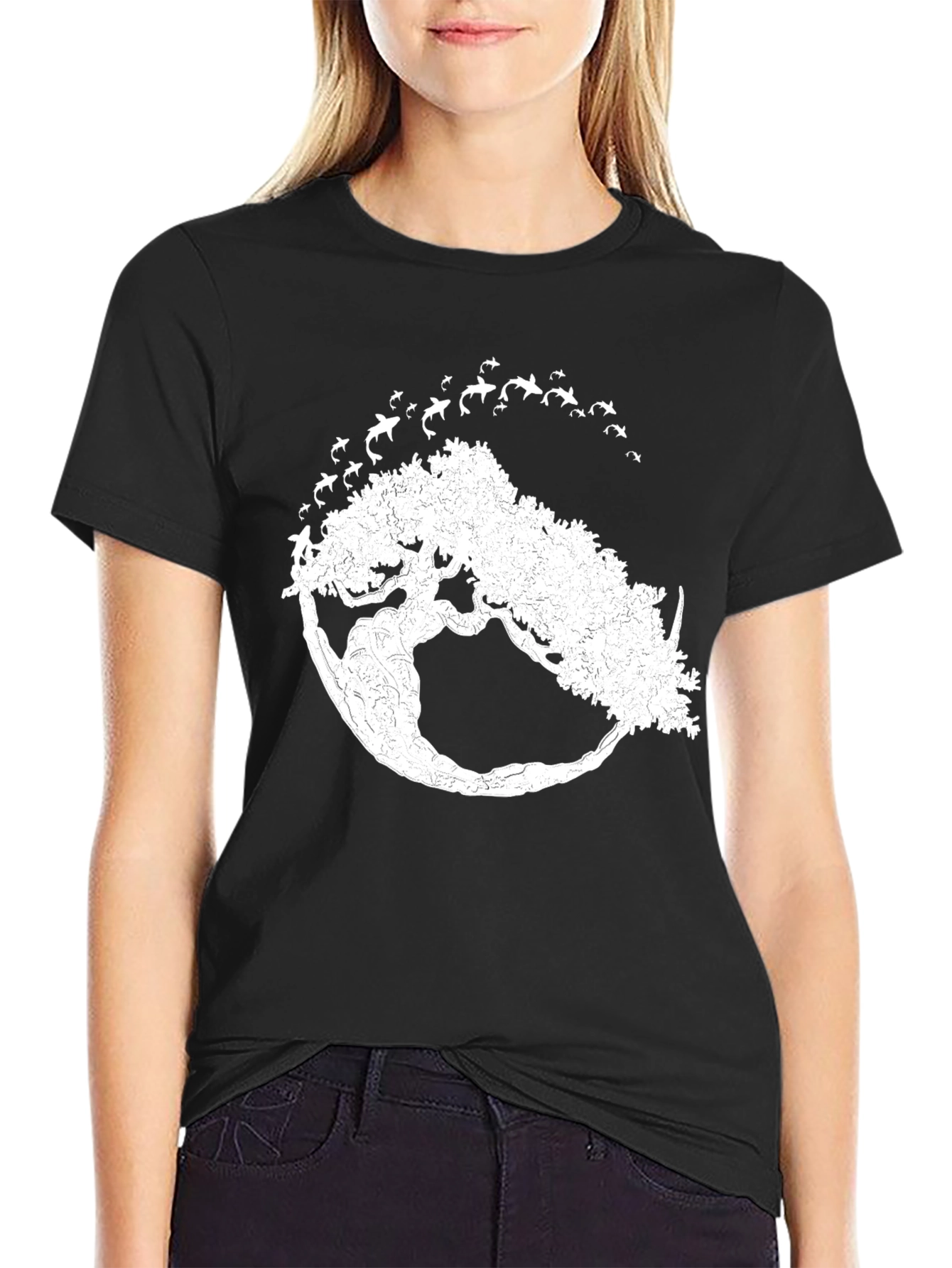 Natures Embrace: Tree & Birds Graphic Tee