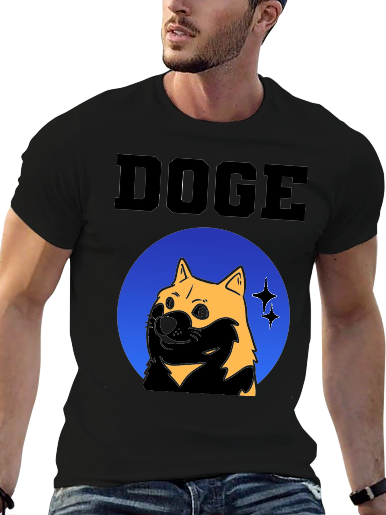 Doge Meme Graphic T-Shirt - Black Cotton Tee