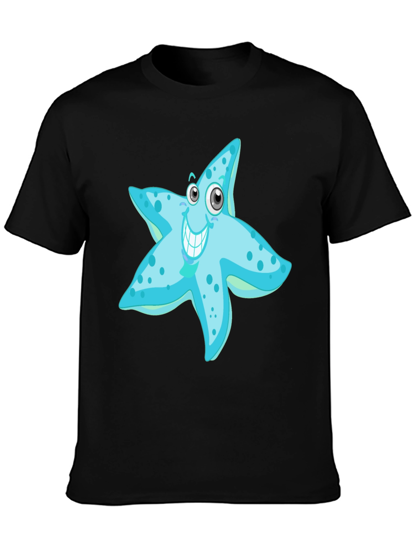 Starfish Graphic Tee - Mens Black Cotton T-Shirt