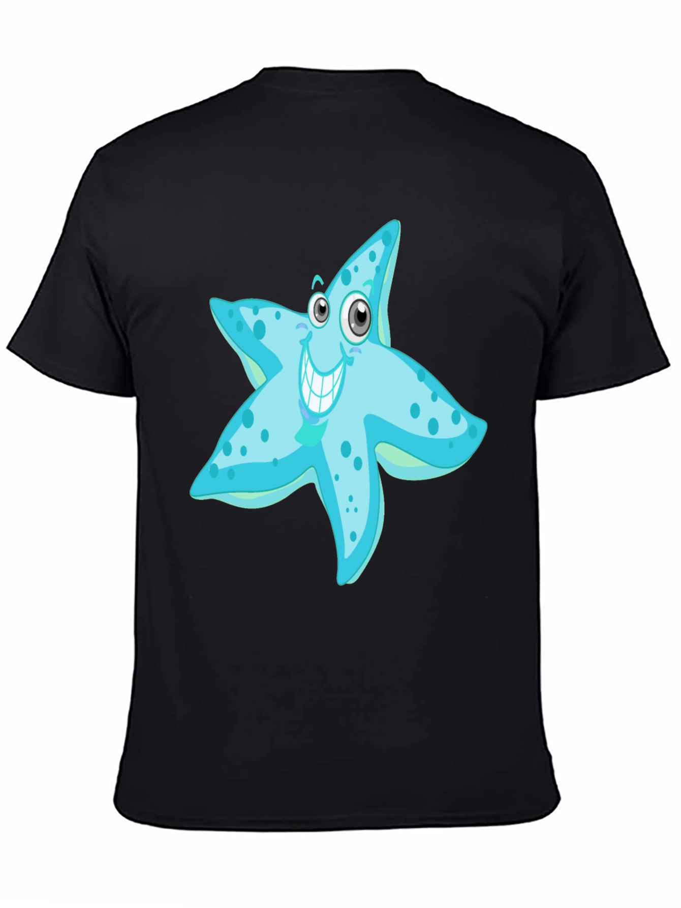 Starfish Graphic Tee - Mens Black Cotton T-Shirt