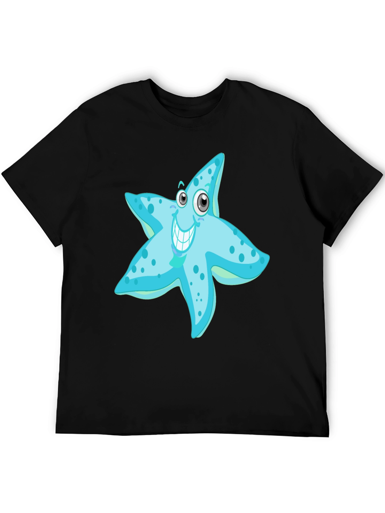 Starfish Graphic Tee - Mens Black Cotton T-Shirt